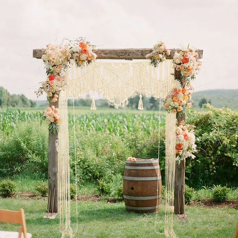 Kiido Large Macrame Wall Hanging Boho Wedding Decor For Arbor/Arch Doorway
