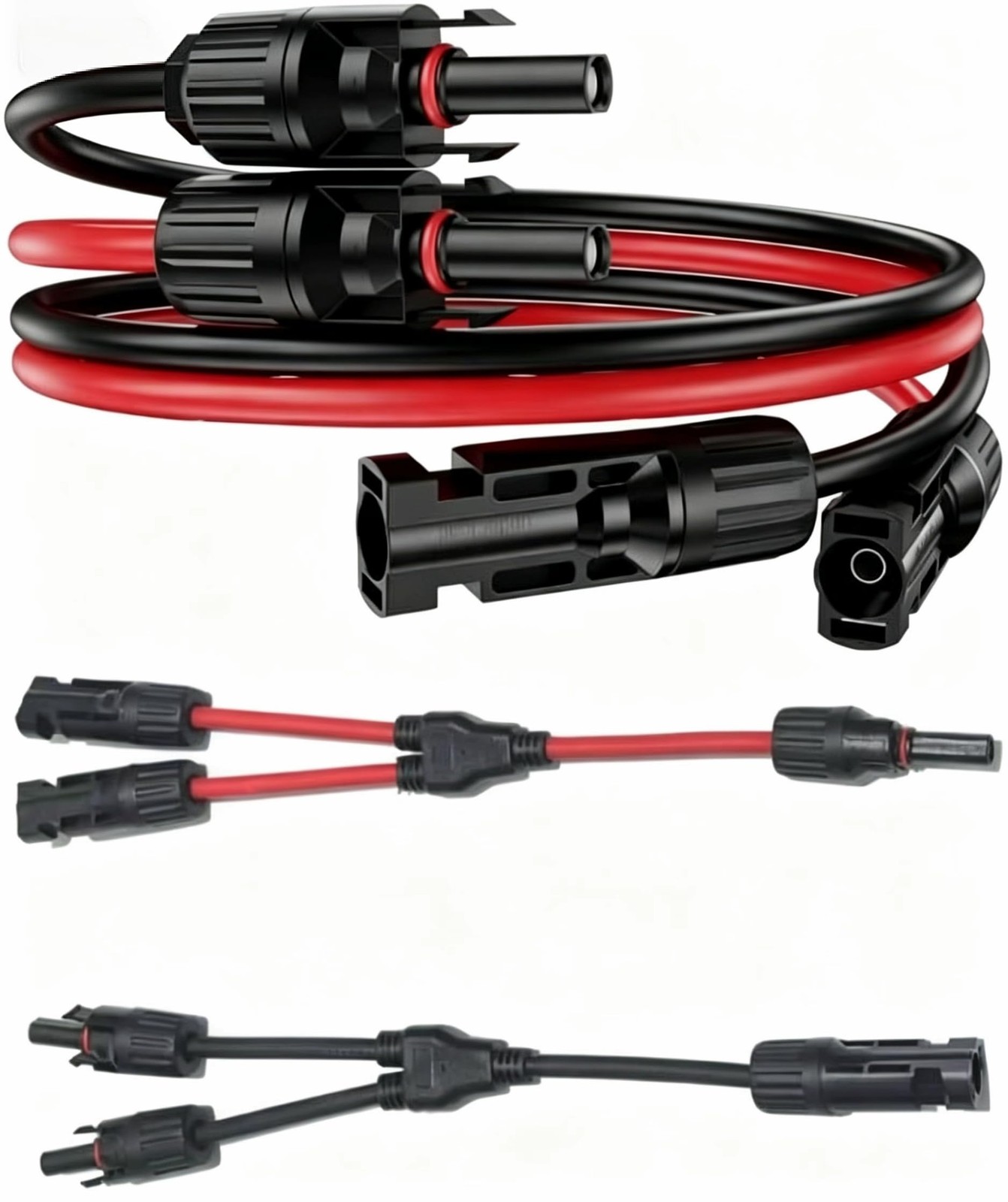 Solar Extension Cable 6FT 10AWG 30A DC1500V with Y Branch Connectors - for RV