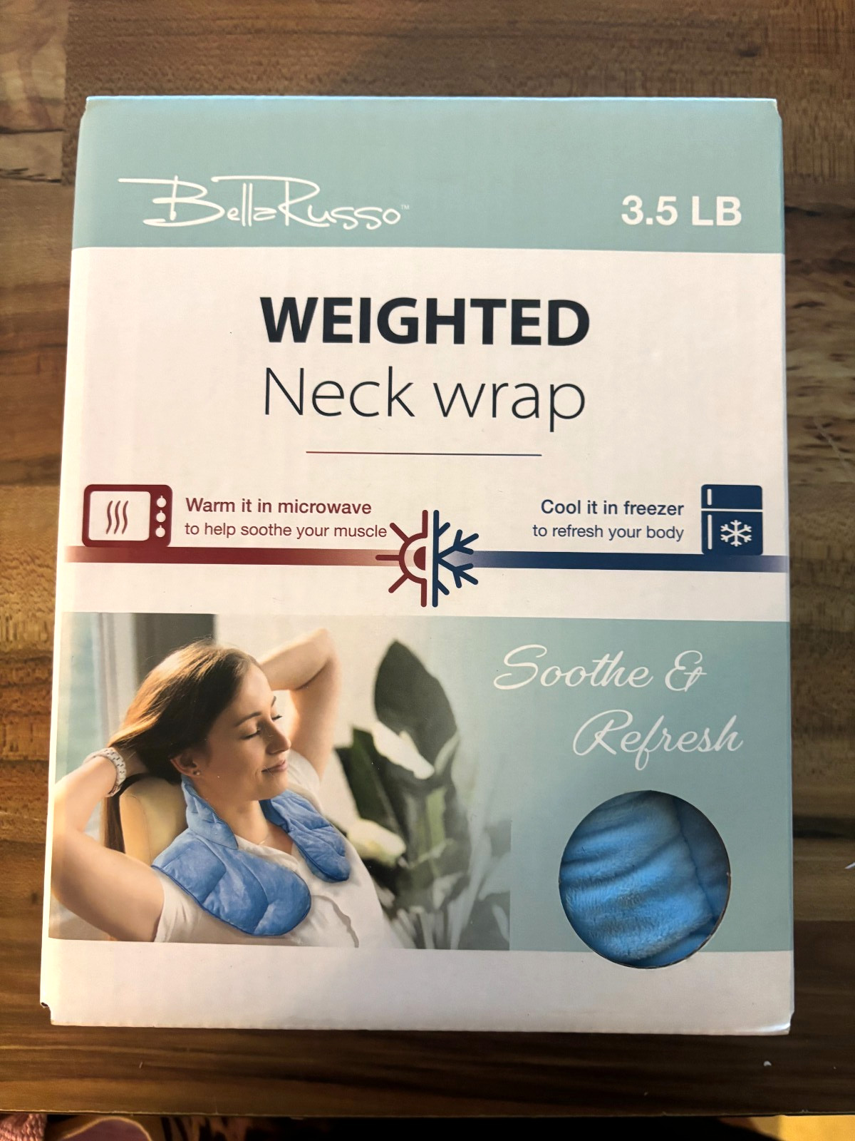 Bella Russo 3.5 lb Weighted Neck Wrap Hot or Cold Therapy Mink Fabric NIB
