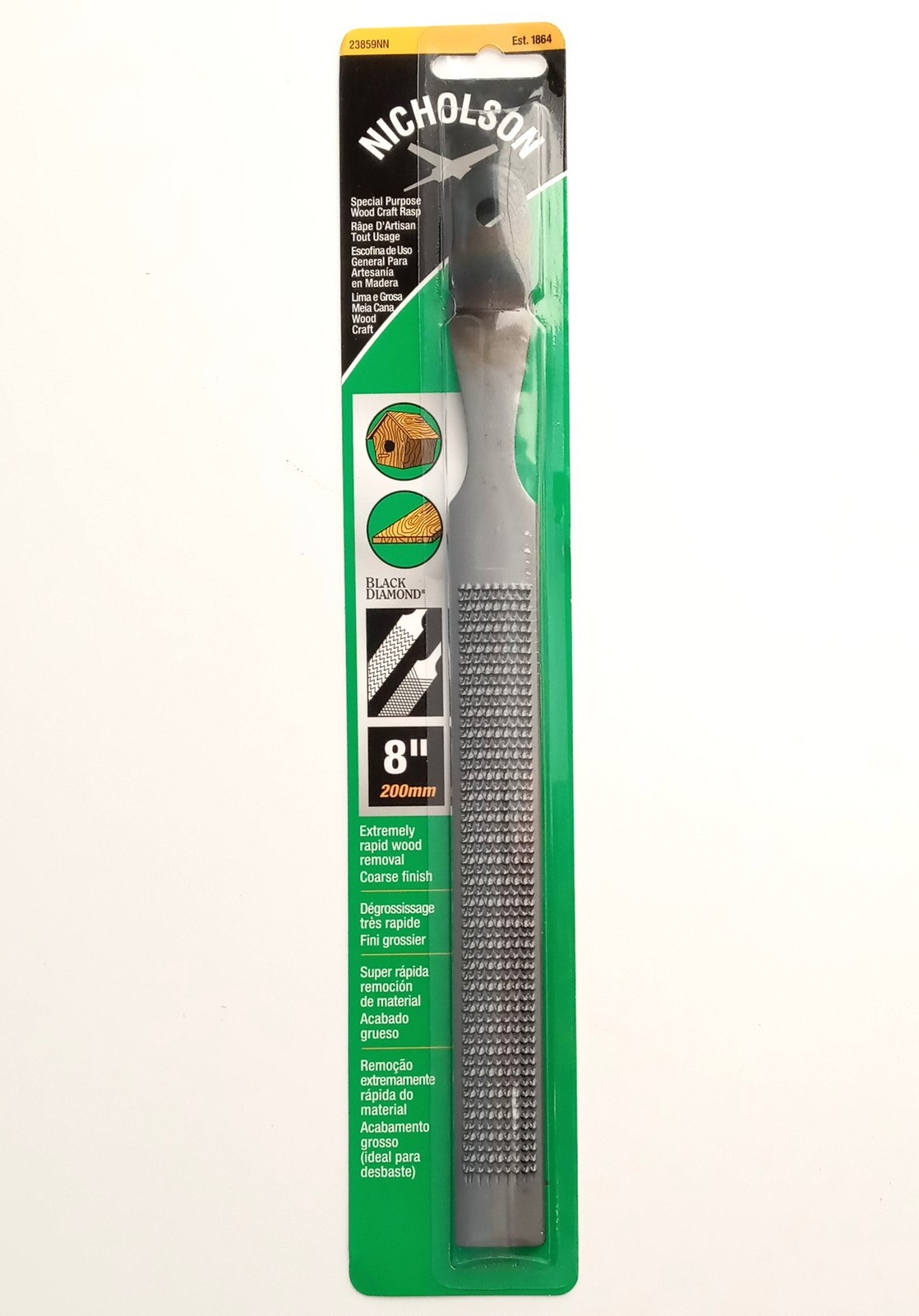 Nicholson 8" Special Purpose Wood Craft Rasp Carded 23859N