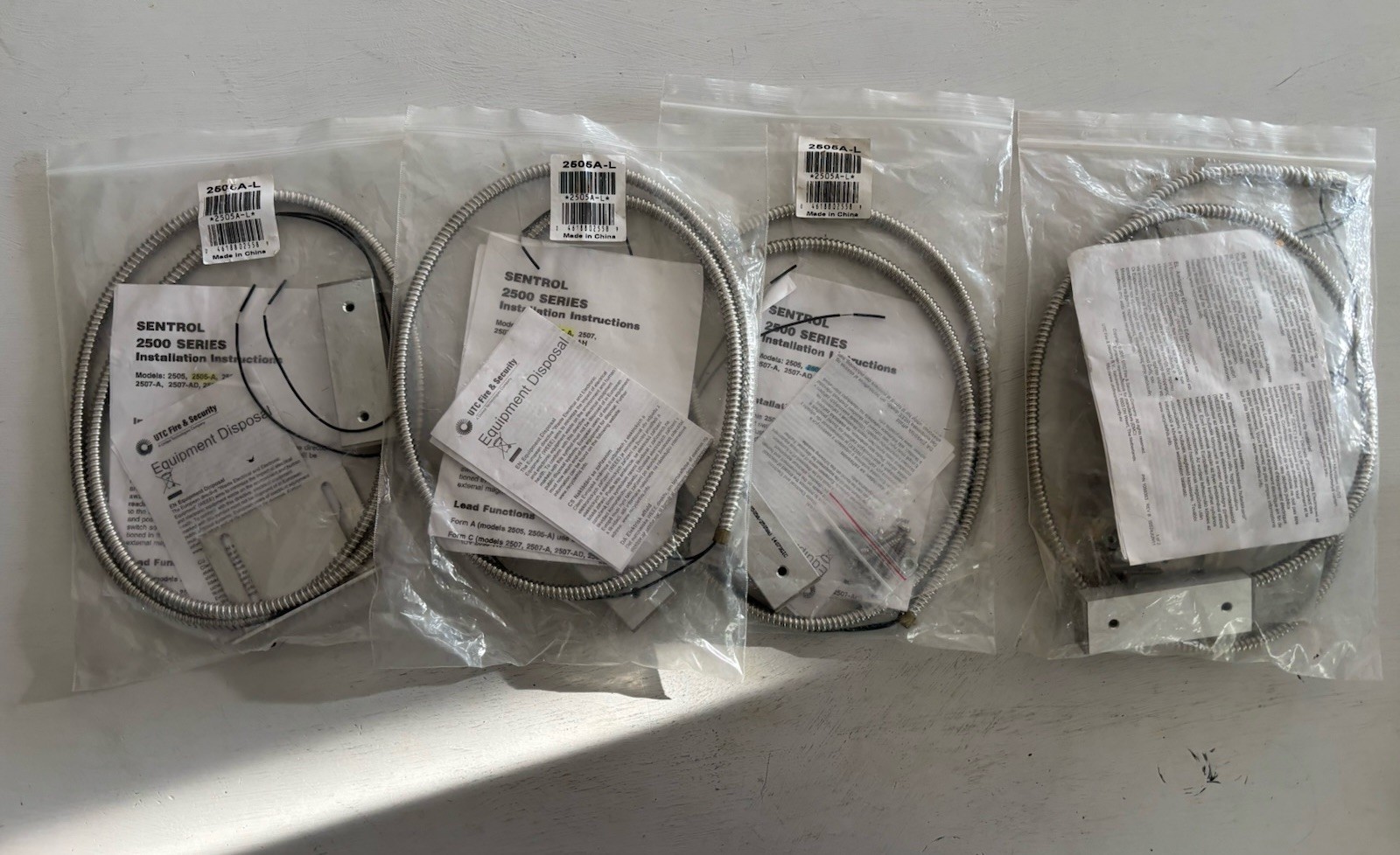 4- Sentrol 2505A-L Surface Mount Magnetic Door Contact 2500 Series Parts Read