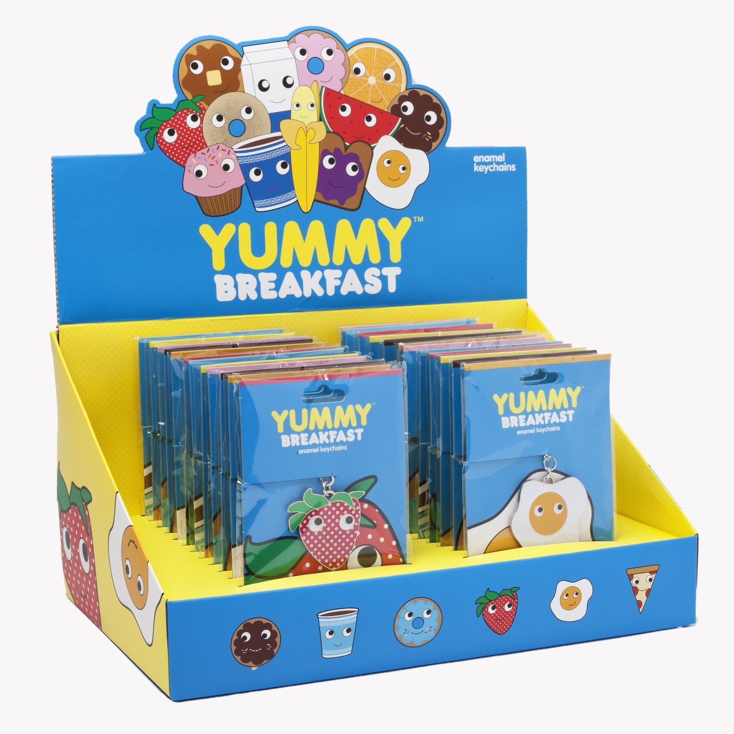 24 pcs kidrobot YUMMY Breakfast Keychain / Zipper Pull Enamel Wholesale Case