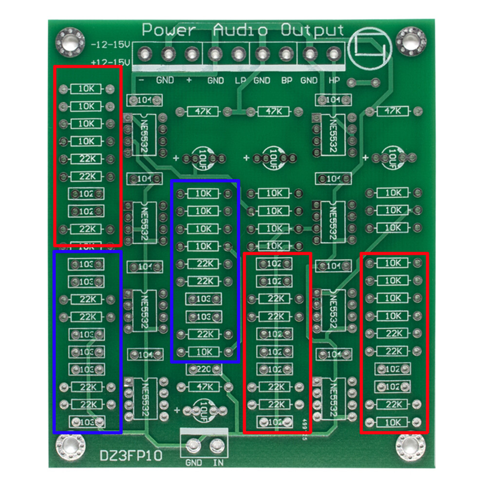 Preamp NE5532 Op Customized Three-Frequency Divider Treble Midrange Bass Output