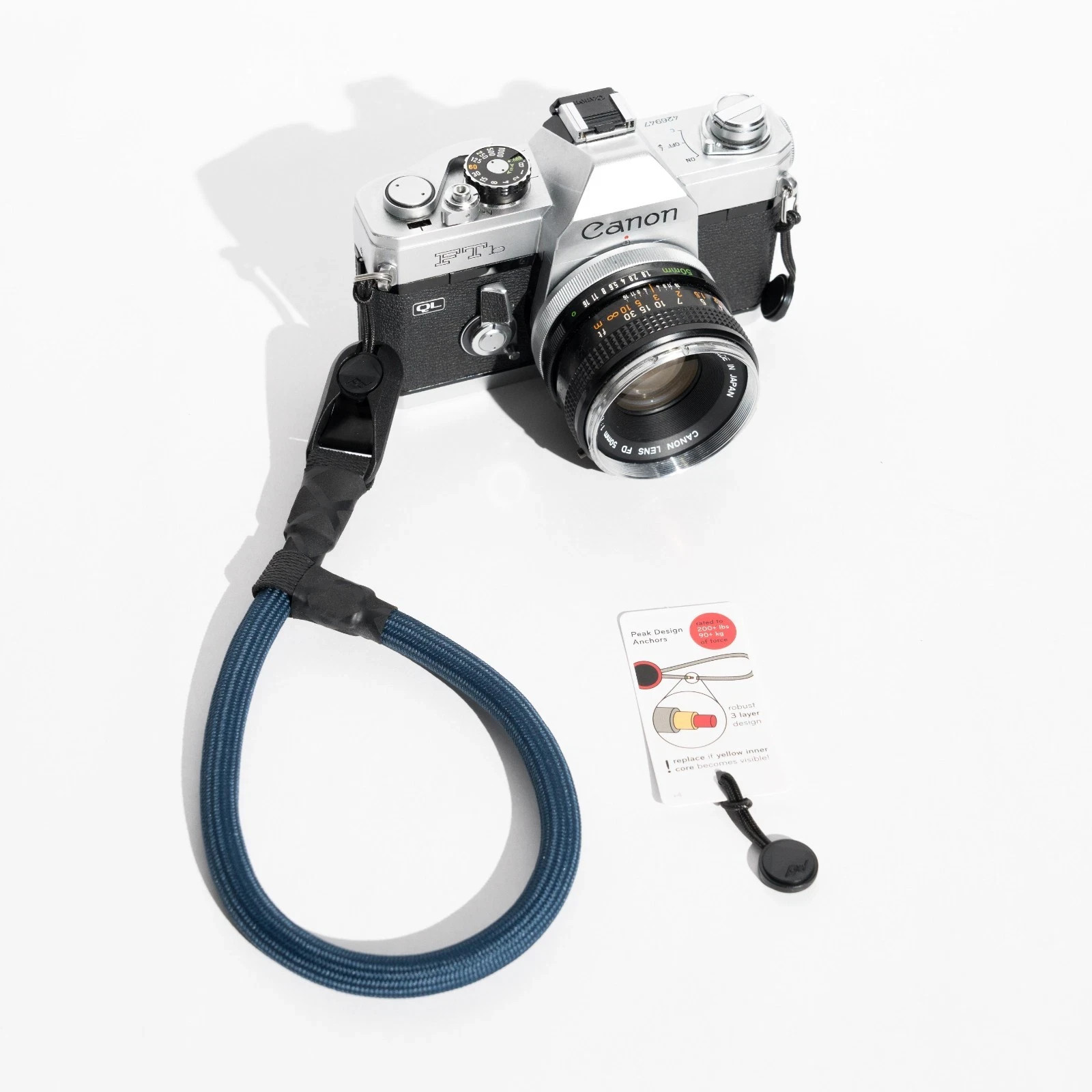 Blue Rope Handmade Camera Wrist Strap + Peak Design Anchor / Adjustable