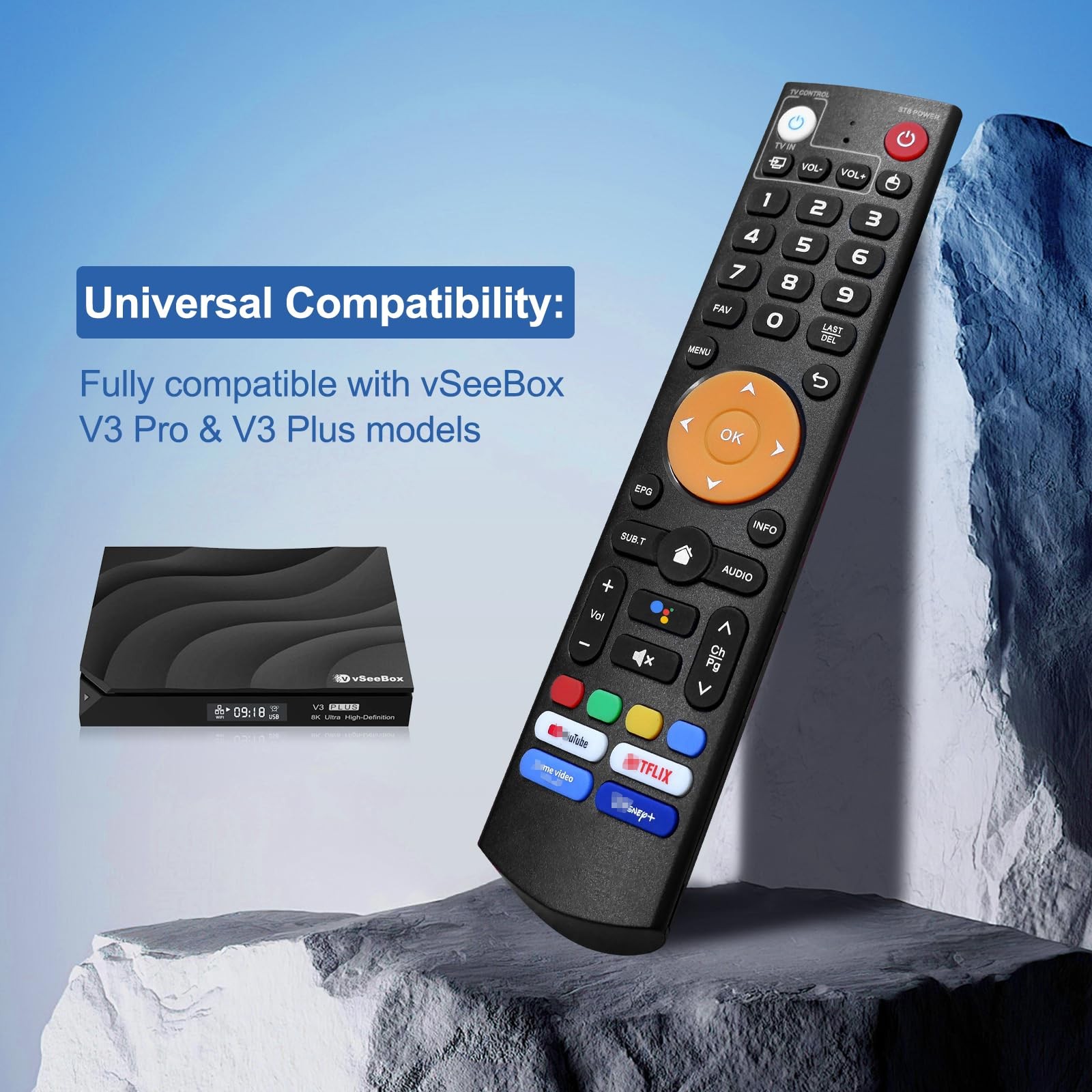 Replacement Learning Bluetooth Voice Remote Control fit for vSeeBox V3 Plus/P...