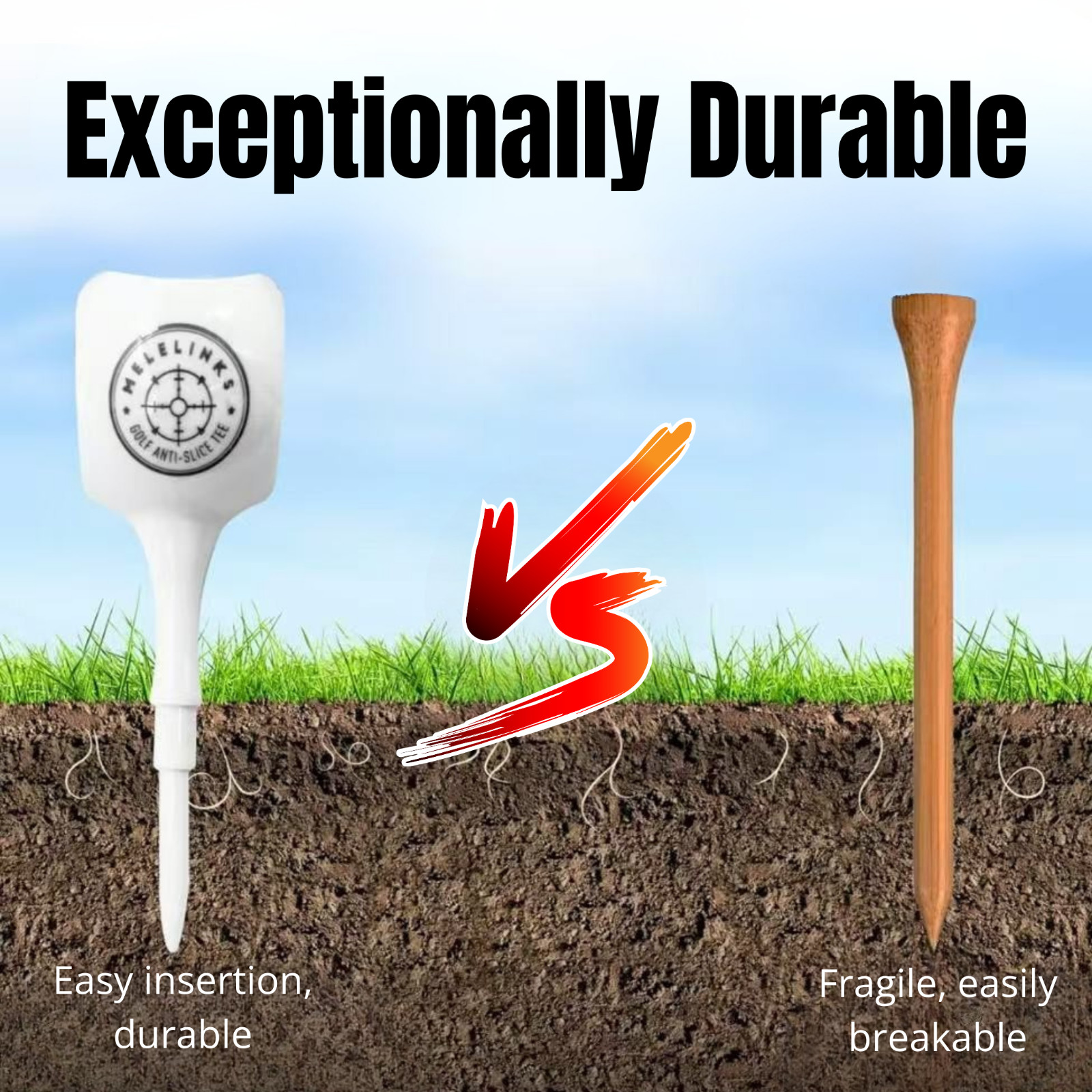 4-Pack Petal-Design Anti-Slice Plastic Golf Tees, Boxed Gift Set