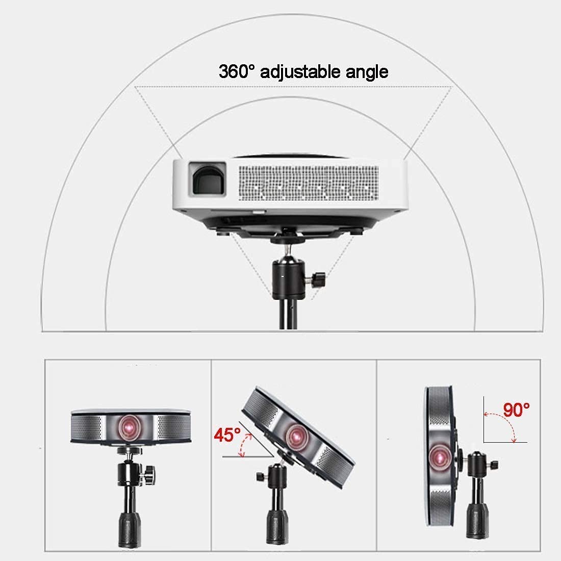 Portable Projector Tripod Stand, 18"-40" Adjustable Height, Up to 3lbs Load