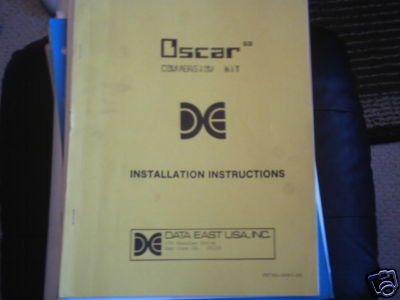OSCAR DATA EAST arcade video game owners manual