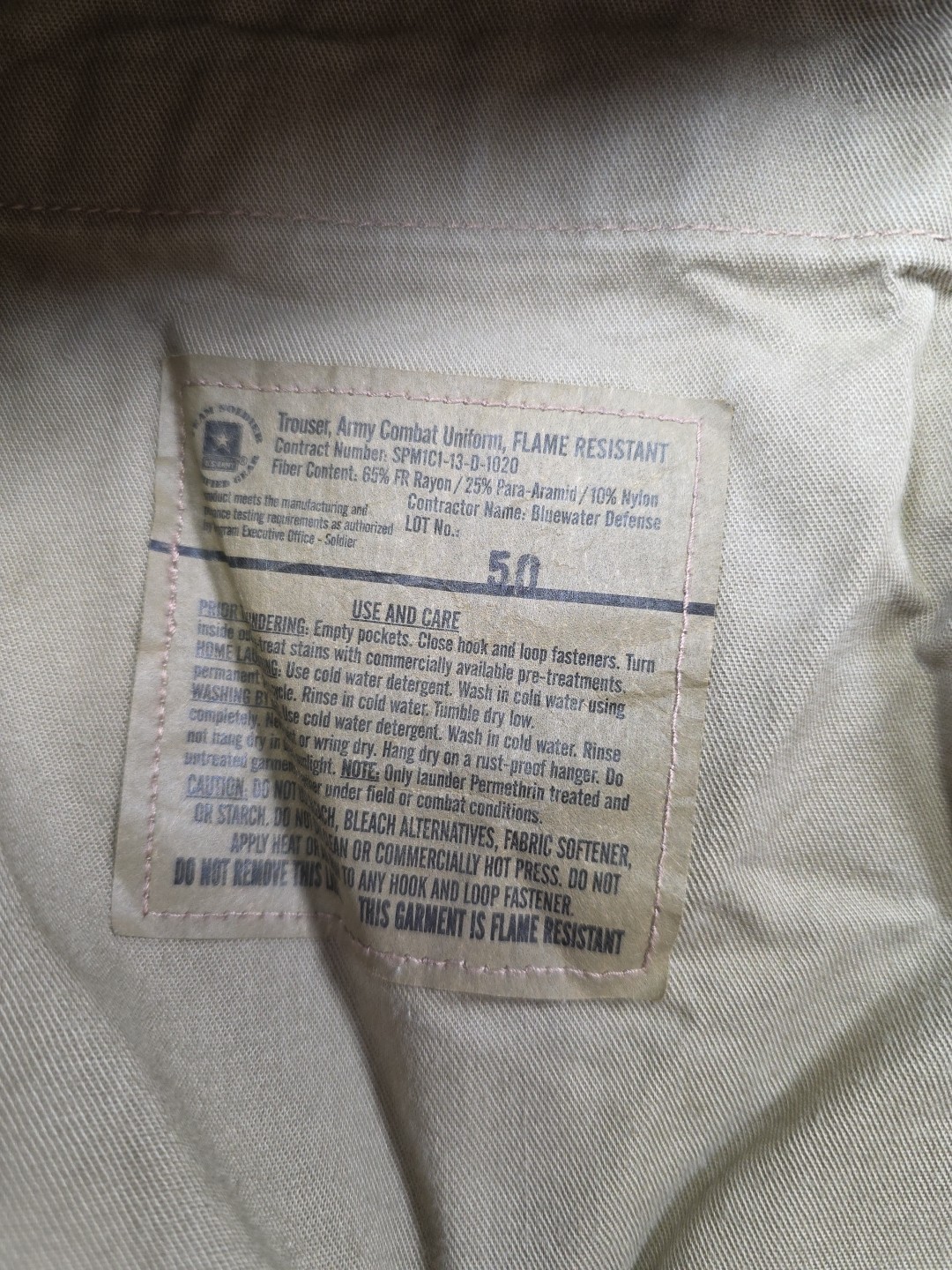 US Army Trouser Combat Uniform Pants Mens Large Regular Flame Resistant