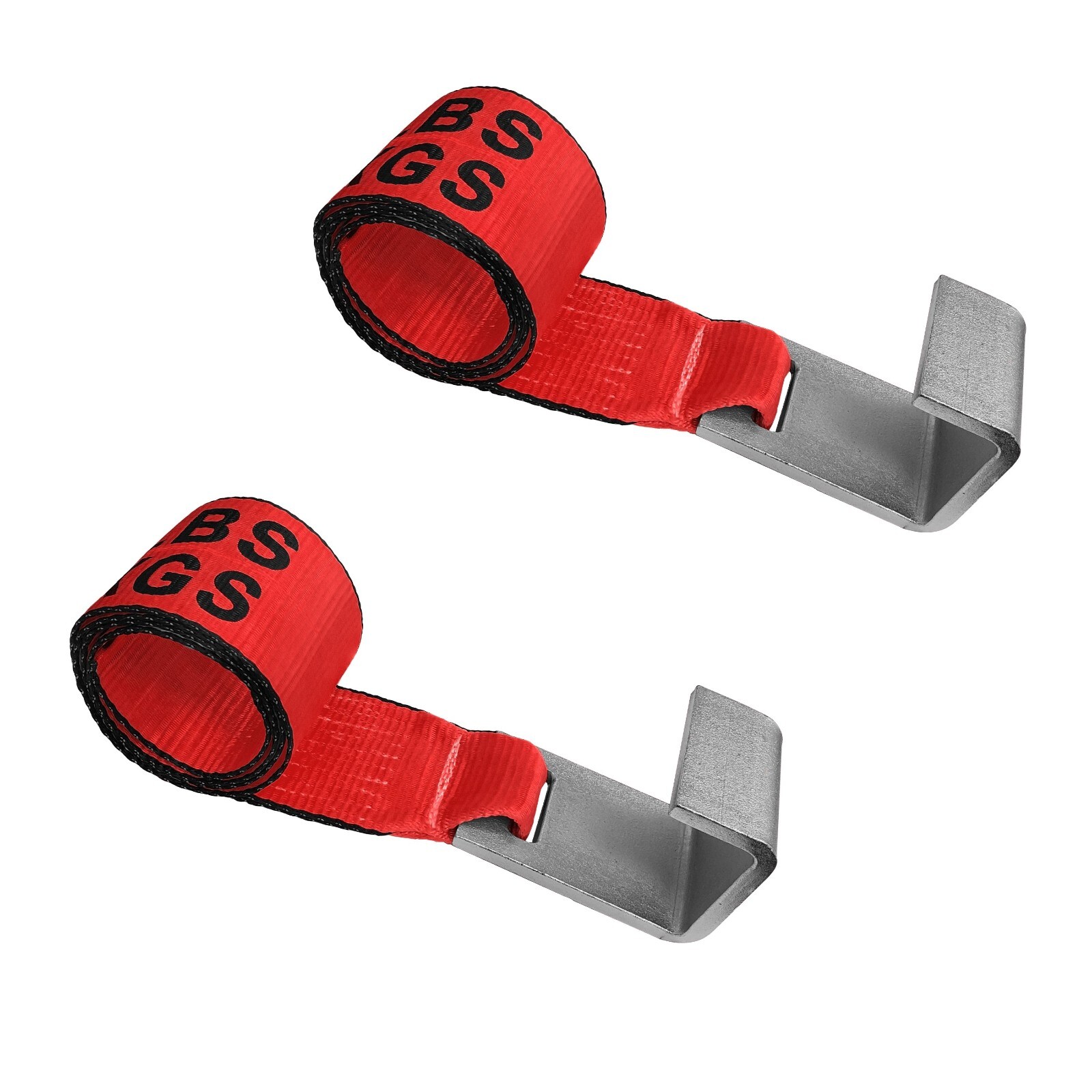USA 2 Pack 4" x 5' Roll Off Container Winch Strap w/ Flat Hook WLL 5400 LBS RED