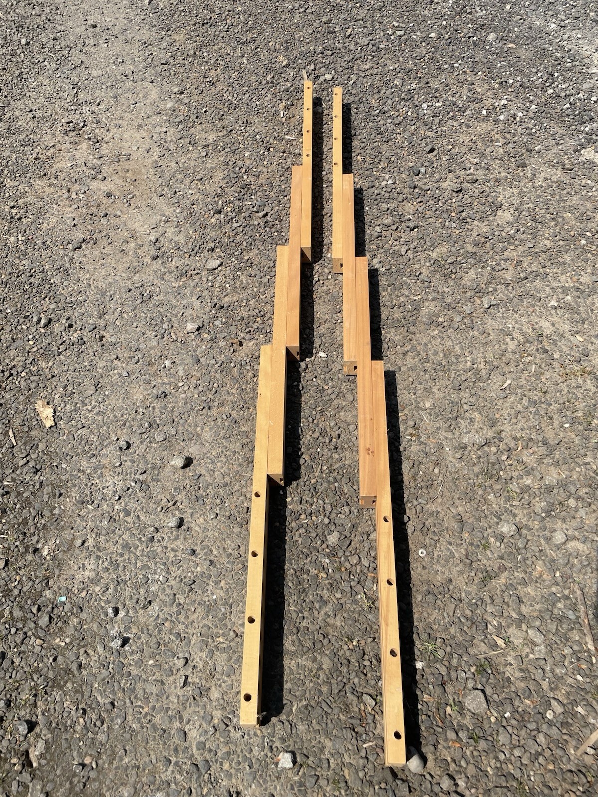 2 Vintage Dining Table Slides for Leaf Extension mechanism Pair