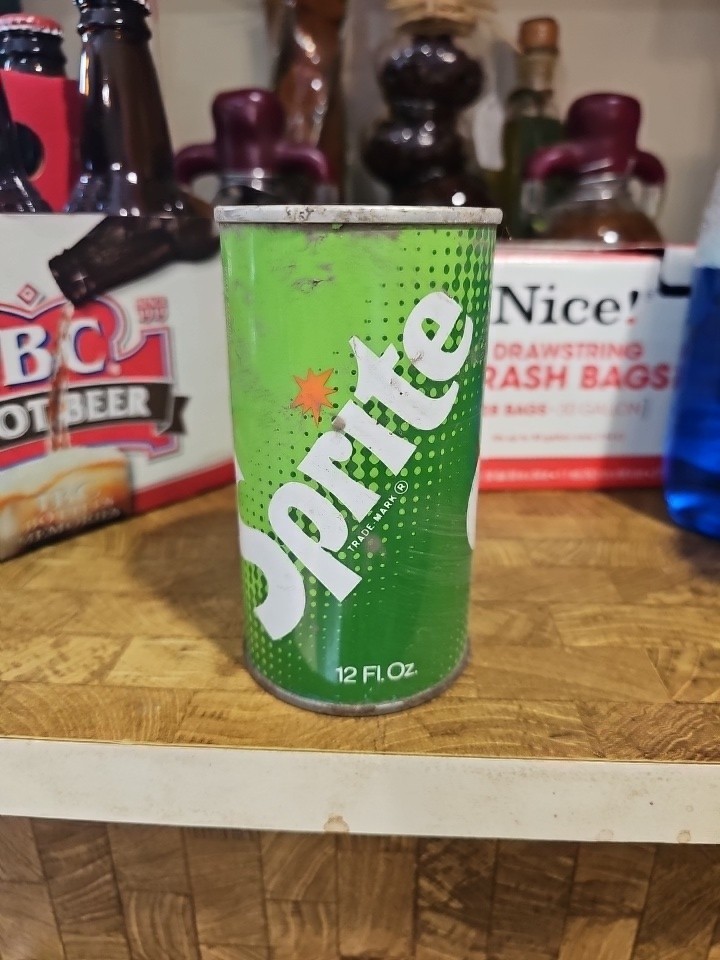 Vintage Sprite Soda Can 10 oz Pull Top Green White Collectible Advertising