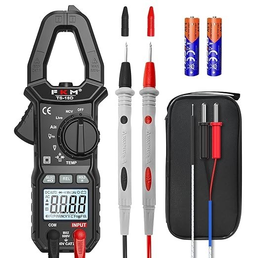 Clamp Meter Multimeter 600 Amp AC DC TRMS Auto Ranging NCV Detection Capacitance