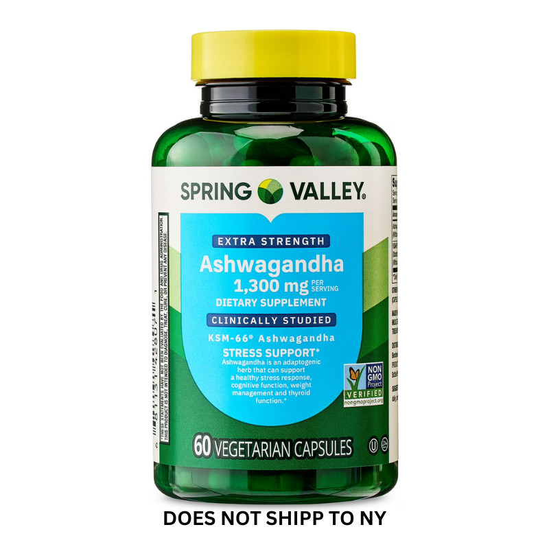 Spring Valley Extra Strength Ashwagandha 1300 mg 60 Vegetarian Capsules