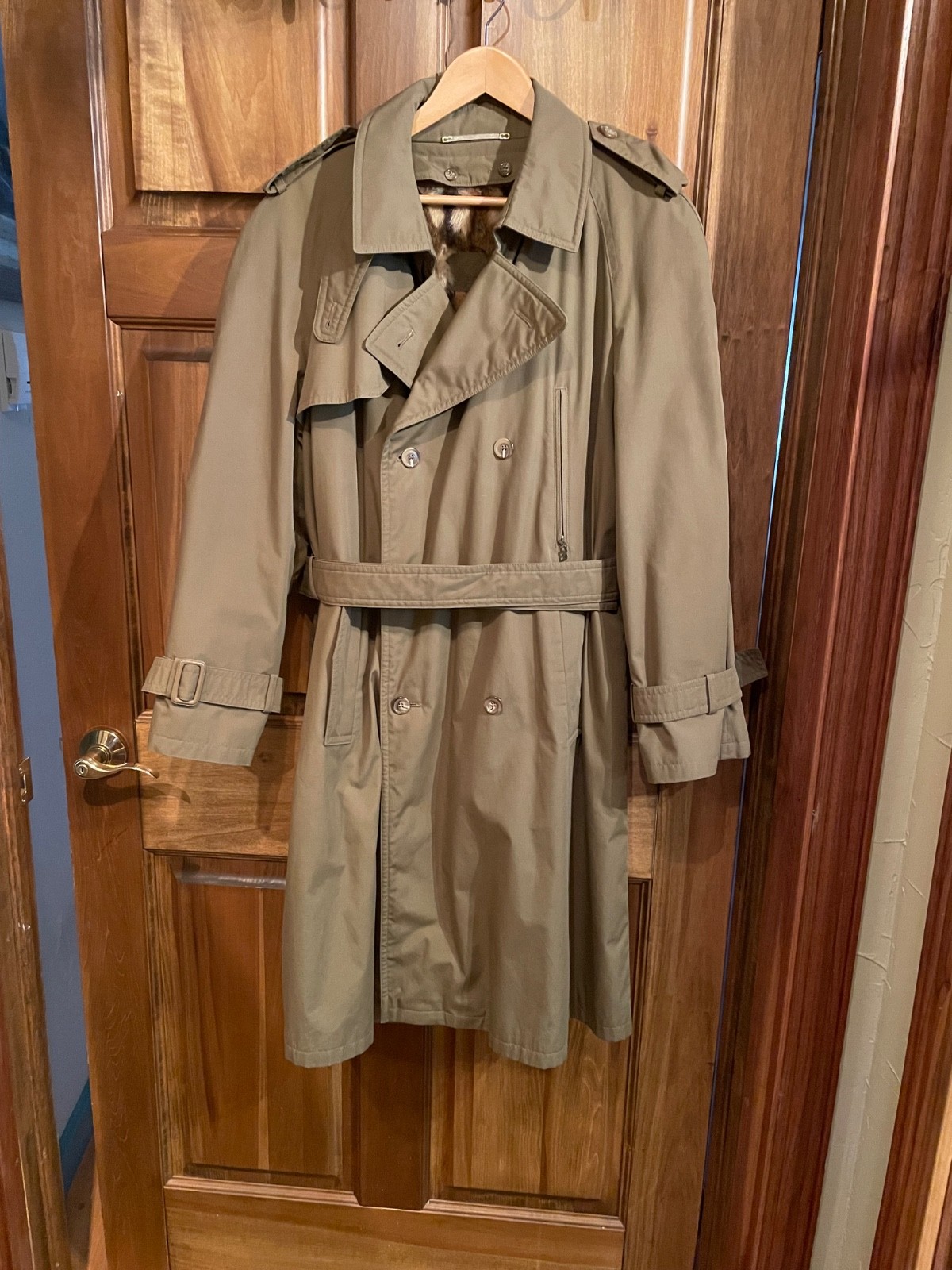 Bogner trench coat with fur lining