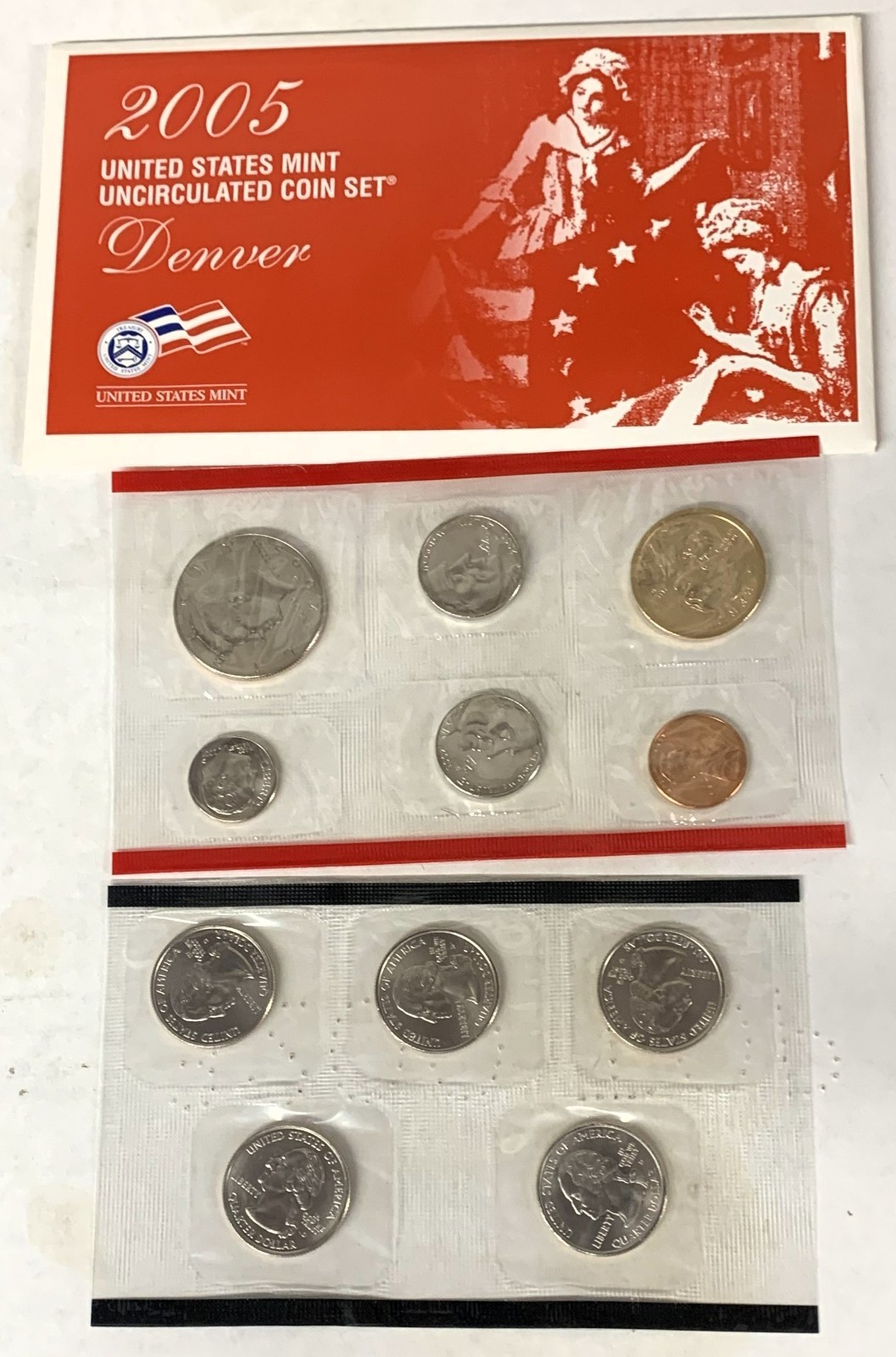 C10165 U.S. UNCIRCULATED MINT SET P & D COINS 2005
