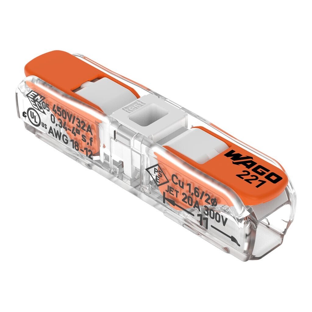 WAGO Lever Nuts 221-2401 Inline Splicing Connectors with Case 12pc