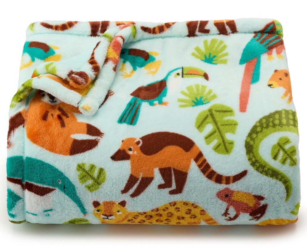JUNGLE ANIMALS 5x6 ft Oversized THROW BLANKET The Big One NEW!