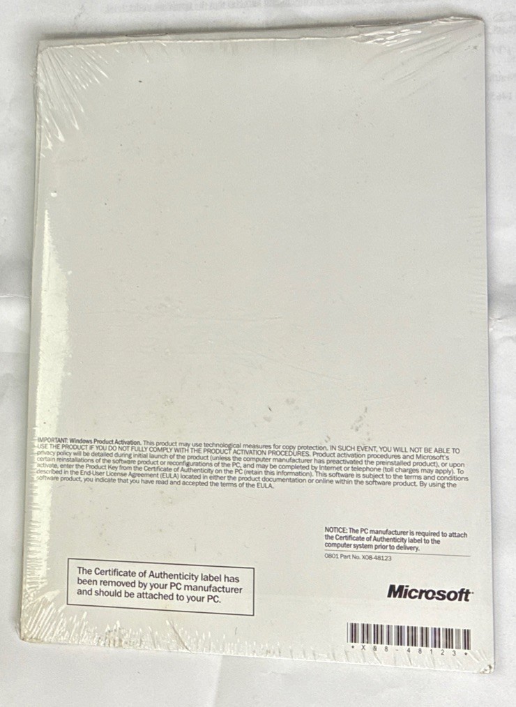 Microsoft Windows XP Home Edition SEALED Version 2002 - NO PRODUCT KEY