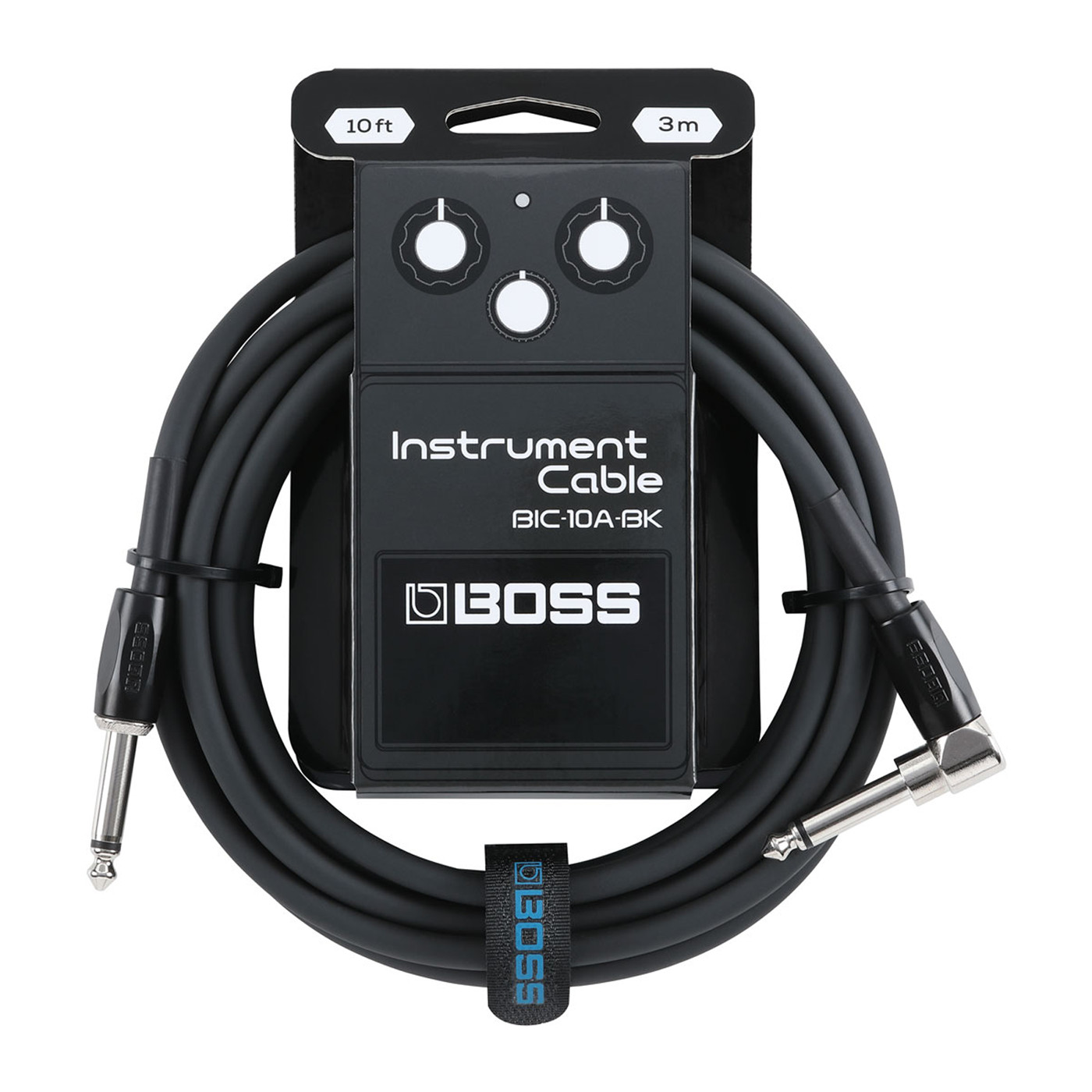 Boss 10ft Instrument Cable Straight-Angled - Black