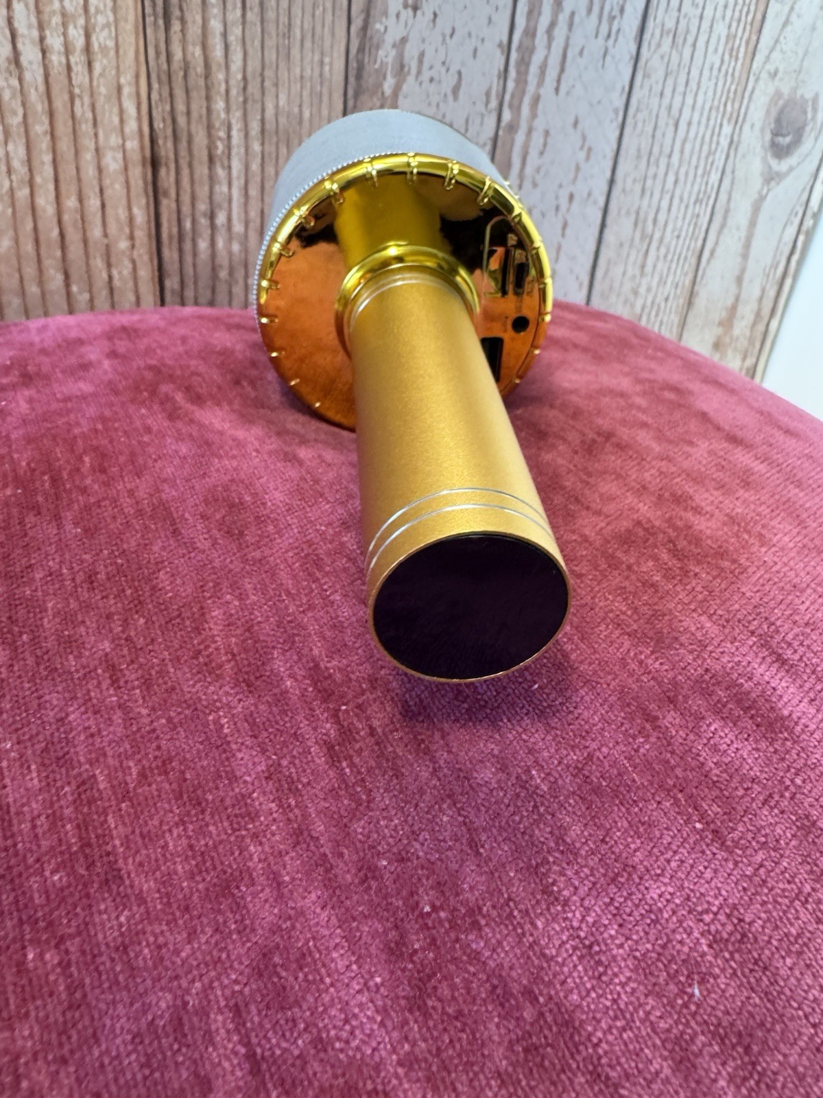 Gold Wireless Bluetooth Karaoke Microphone USB Charging Handheld with Controls