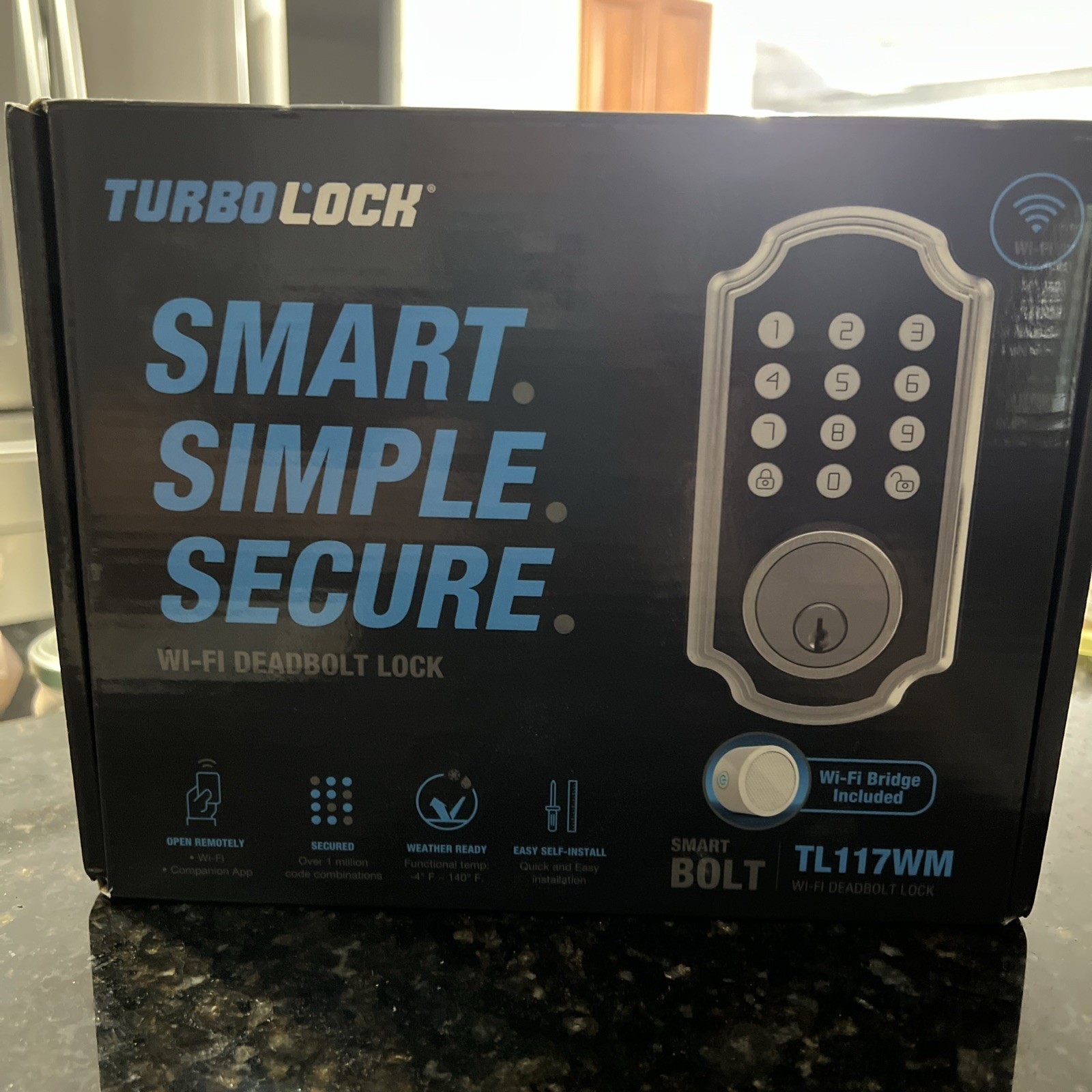 TurboLock TL117WM Smart Deadbolt Door Lock w/ Wi-Fi Bridge Keypad Brushed Nickel