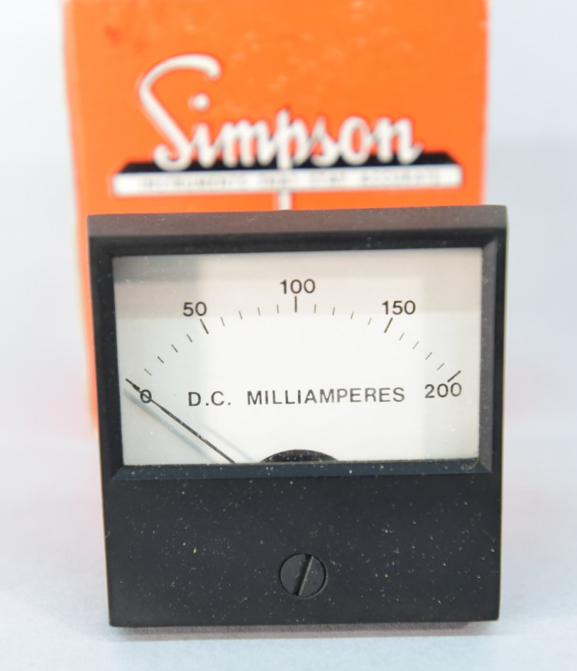 Simpson F11196 0-200 MADC Panel Meter DC Milliamperes