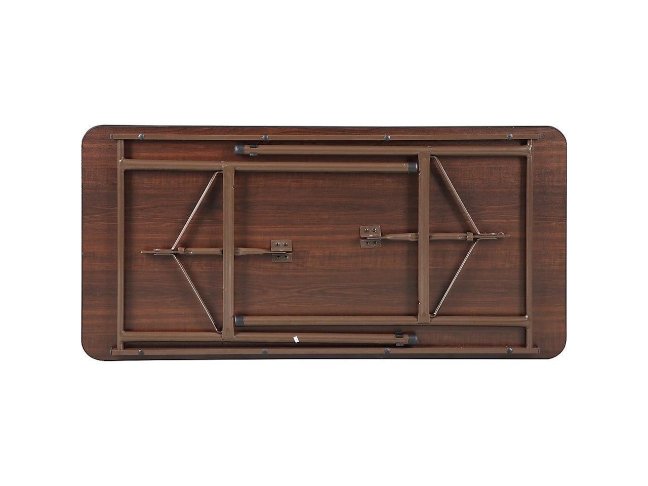 Folding Table, 48"x24"x29", Mahogany