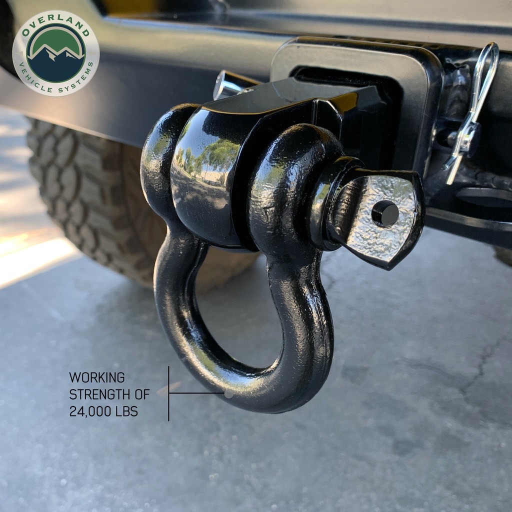 Overland Vehicle Systems 19109901 Hitch D-Ring Receiver Mount Recovery Shackle