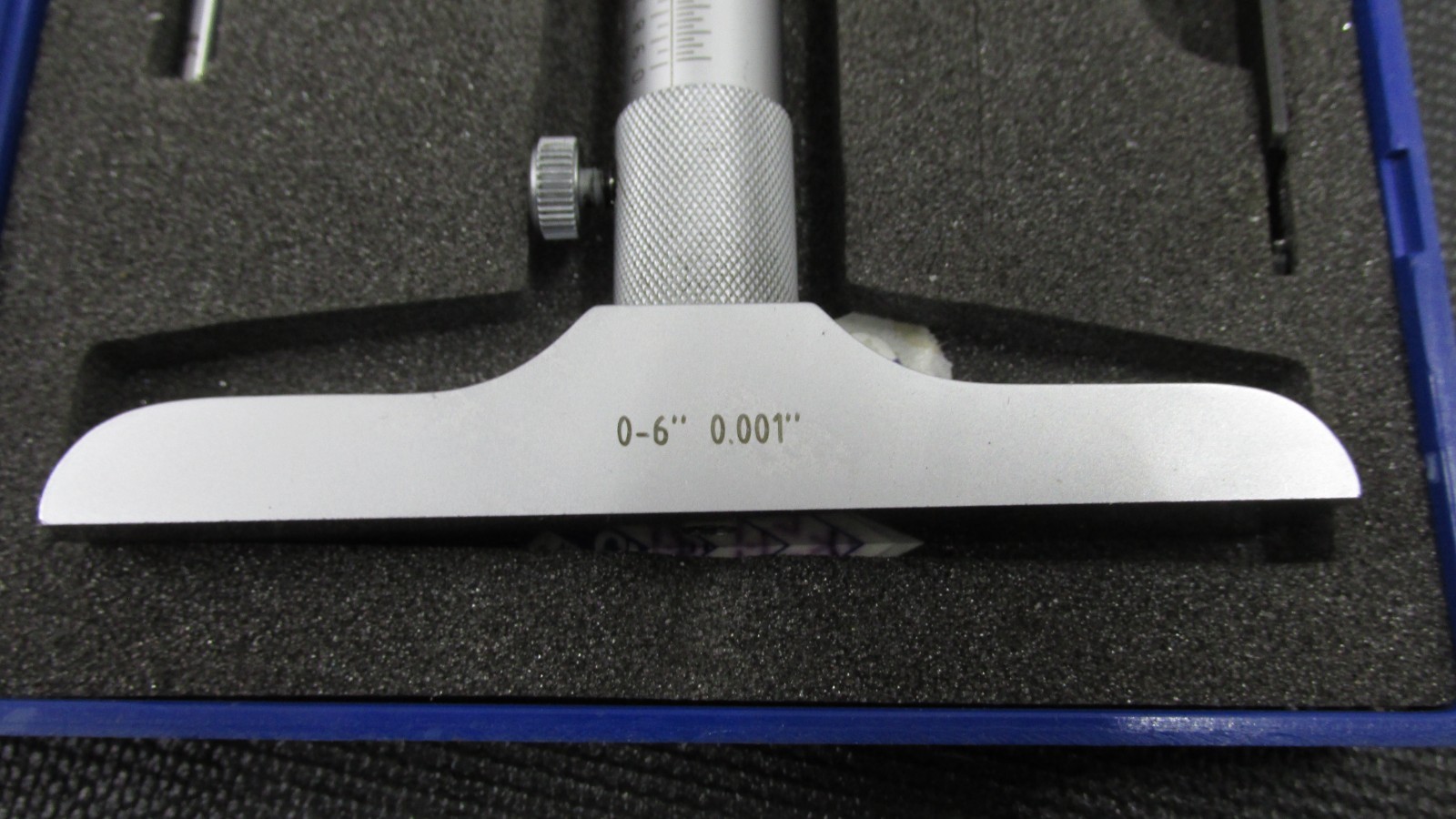 0-6" Depth Micrometers with 4" Base , With 6 Rods in Fitted Box