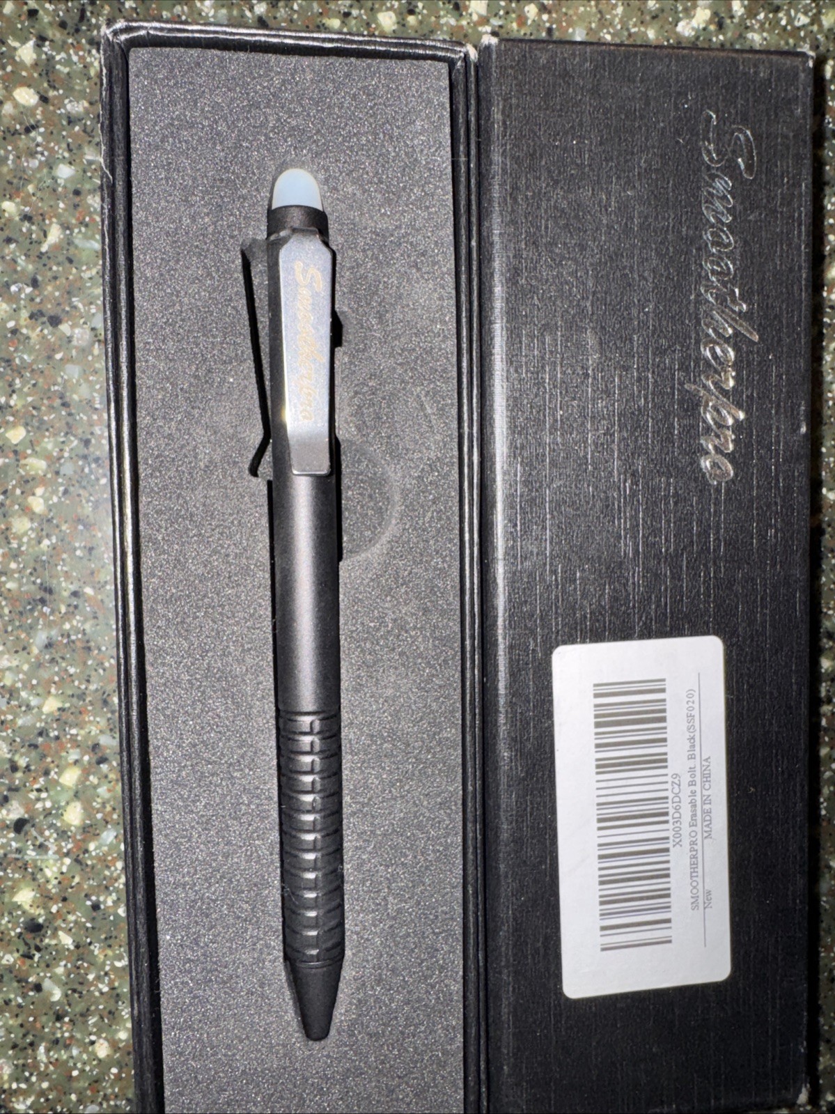 SMOOTHERPRO Bolt Action Pen with Stylus Tip, 0.42 x x 5.59 inches, Black