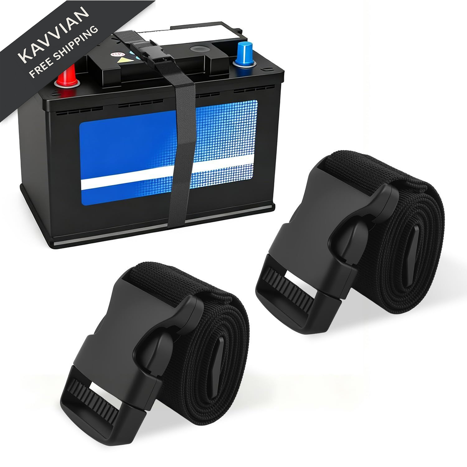 2PCS 39" Car Battery Tie Down Strap with Elastic 39.37*1.51*0.04 inch,