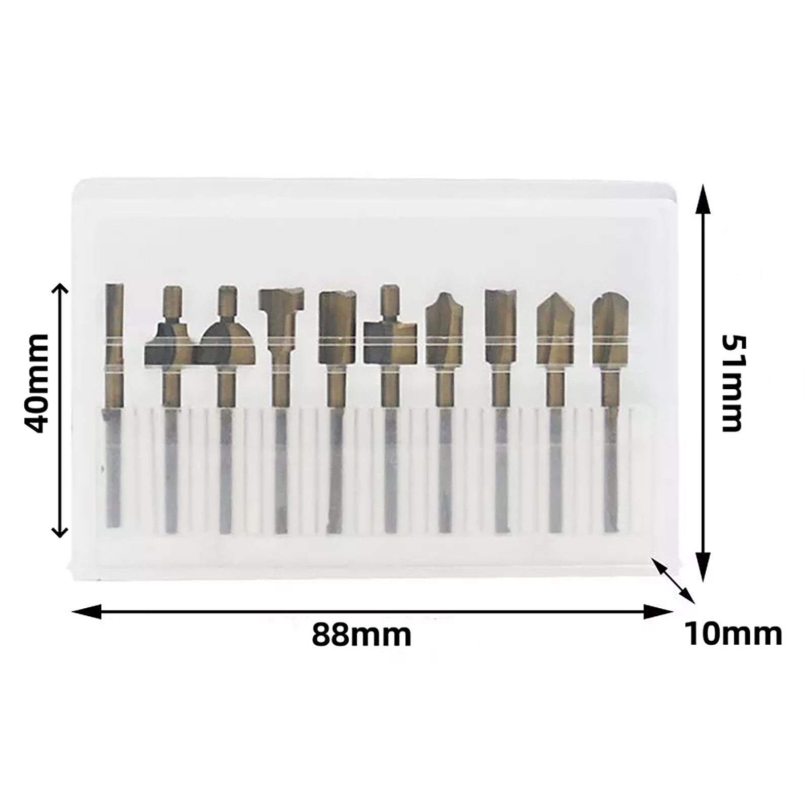 10x 1/8 inch 3MM Titanium Mini Hss Router Bits Trimmer Shank For Rotary Tool