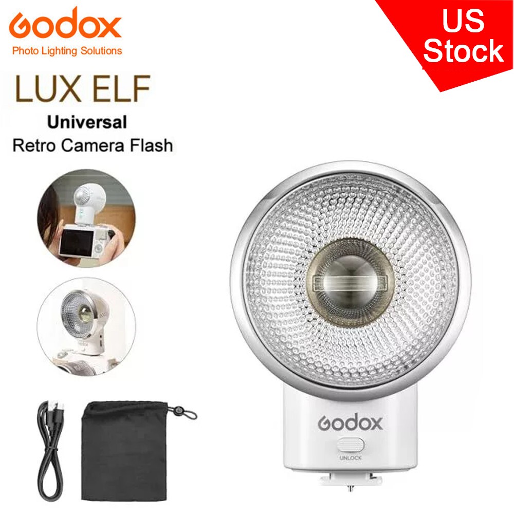 US Godox LUX ELF Retro Camera Flash Light For Sony Canon Fujifilm Nikon Olympus