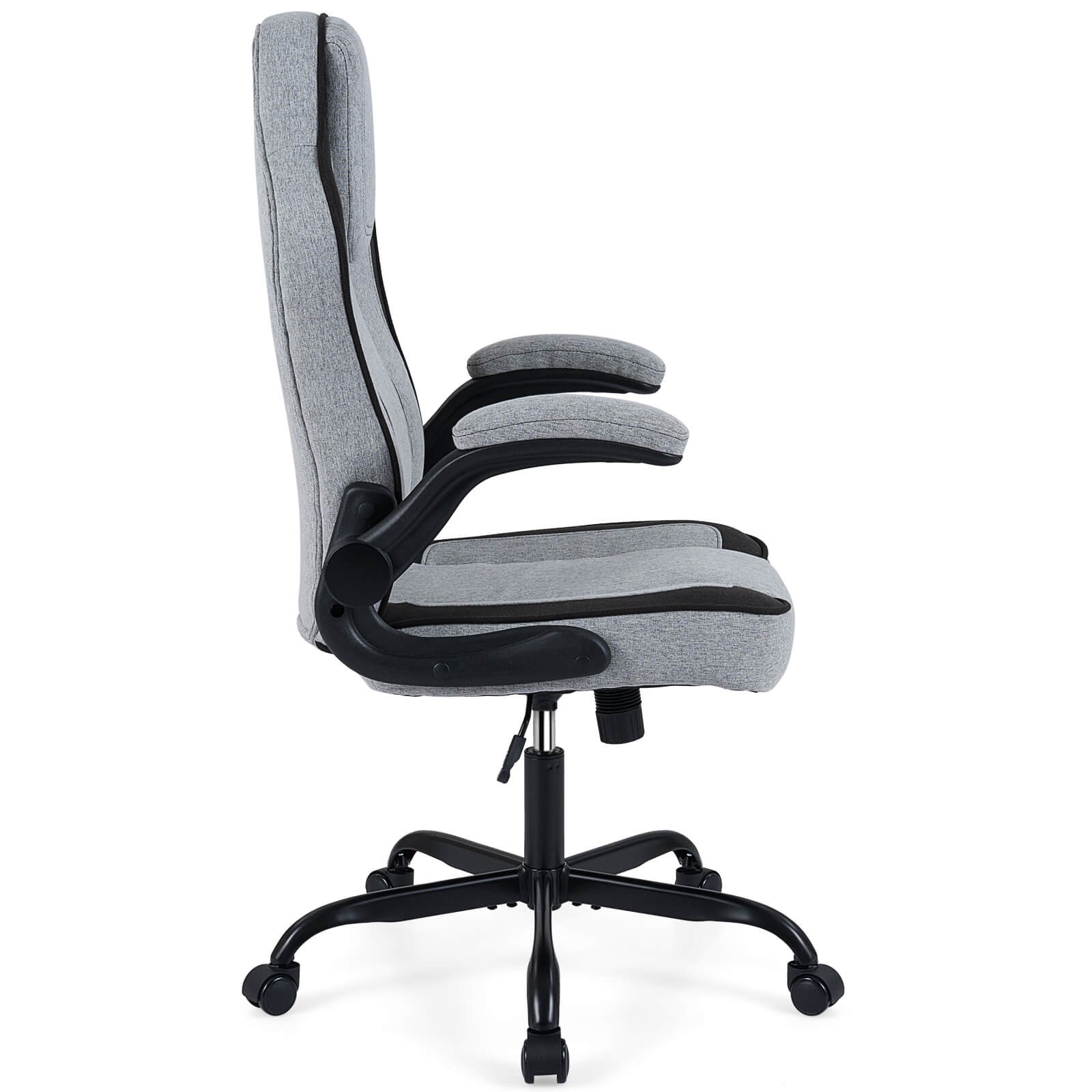 Office Chair w/90° Flip-up Armrests, Adjustable Height & Rocking Function,Wheels