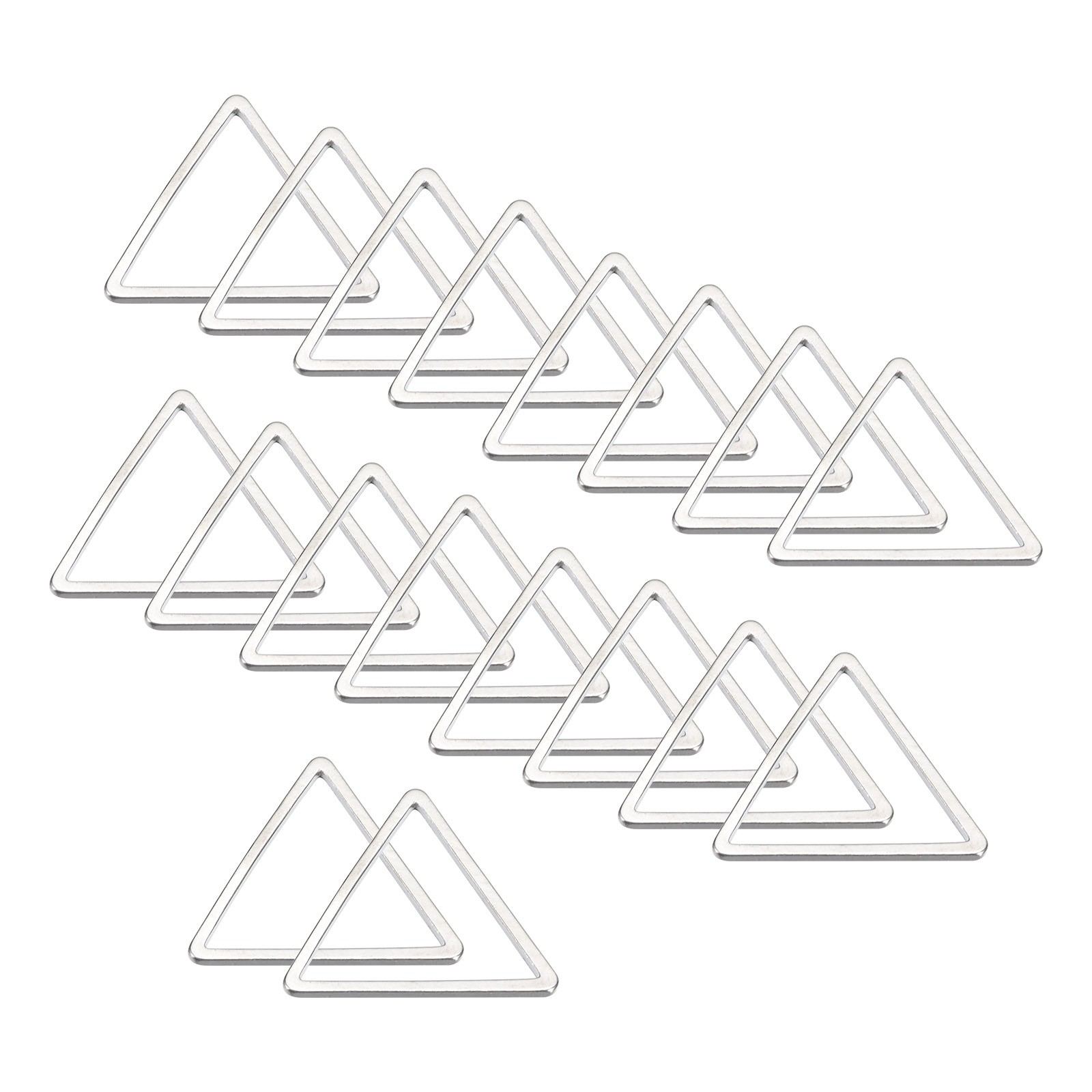 30pcs Earrings Beading Hoop 0.7X0.7" Triangle Finding Ring, Silver Tone