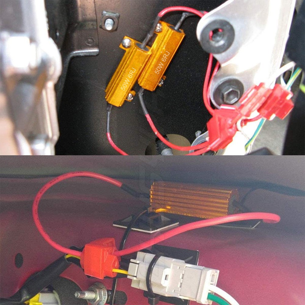 (2)6OHM 50WATT LED LIGHT LOAD RESISTOR LED TAIL/TURN SIGNAL HYPER FLASH FIX KIT