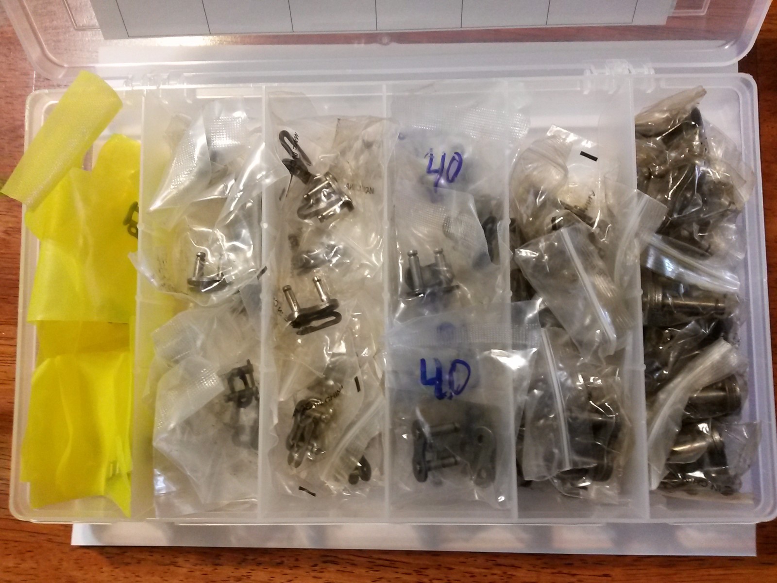 Roller Chain Connecting Link Assortment Clear Box #25, 35, 40, 41, 50, 60