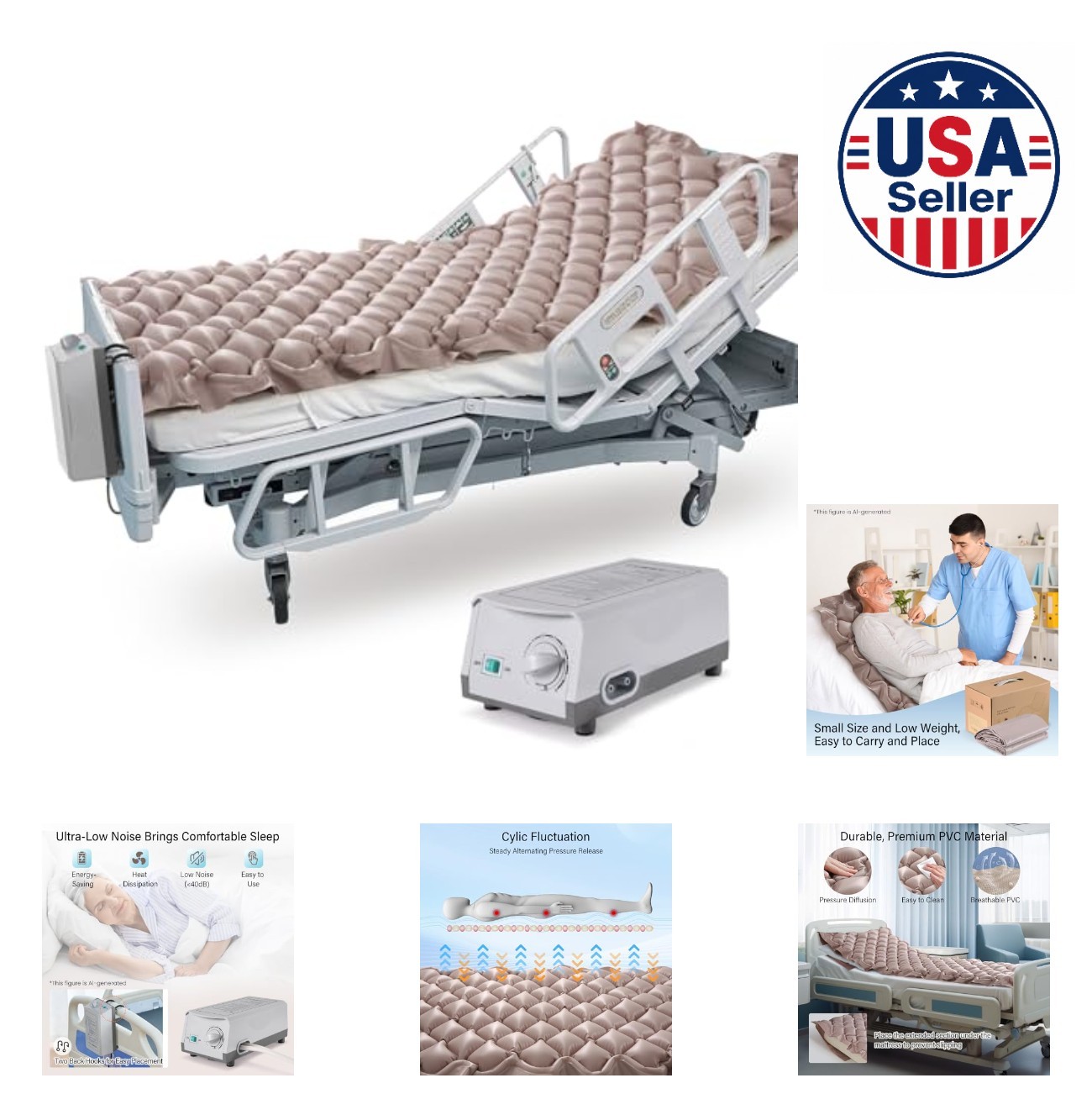 Alternating Pressure Mattress 75x35 Air Pad Anti Decubitus With Quiet Pump