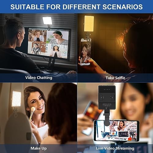 Selfie Light, Phone Light with Front & Back Clip, 60 LED Portable Light Black