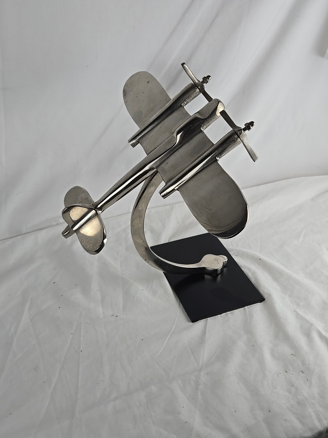 Plane Stainless Executive Airplane Desk Decor  11" x 12" x 12" Aeroplane AvGeek