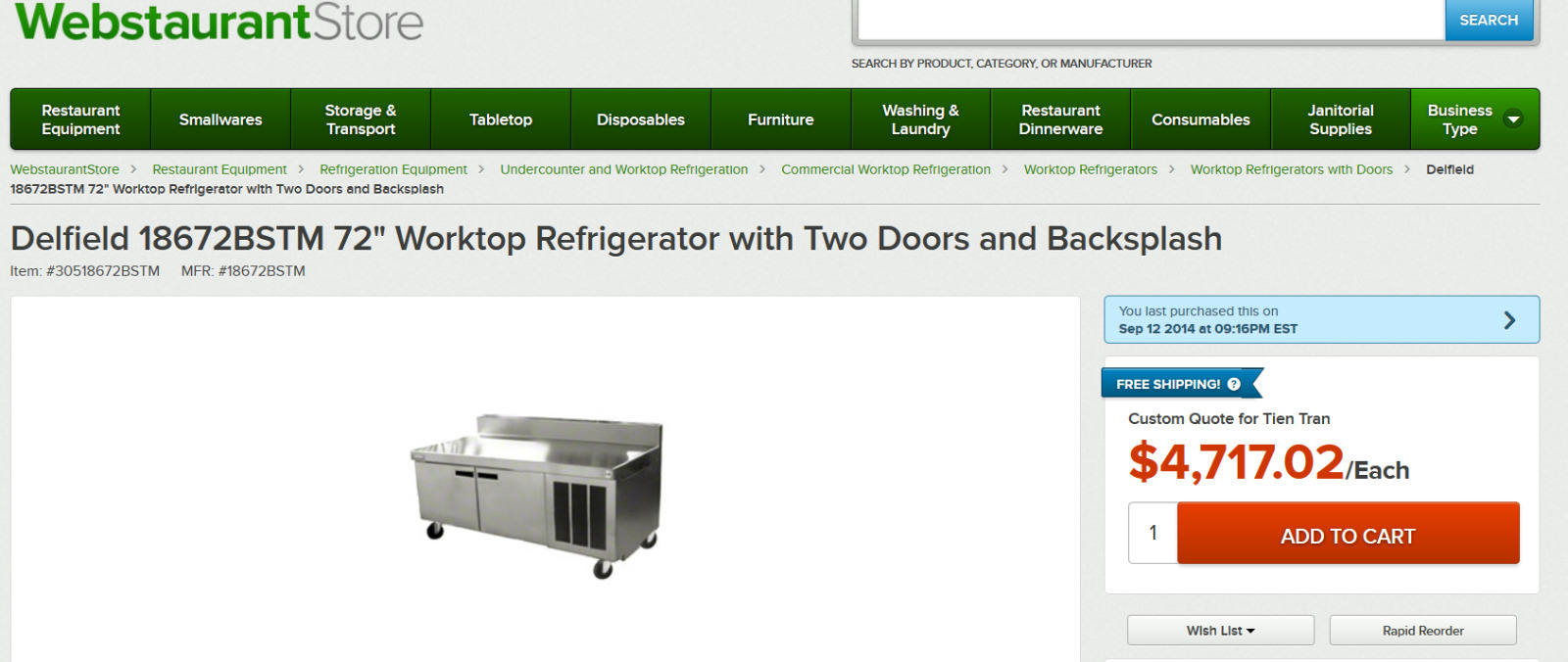 Worktop Refrigerator