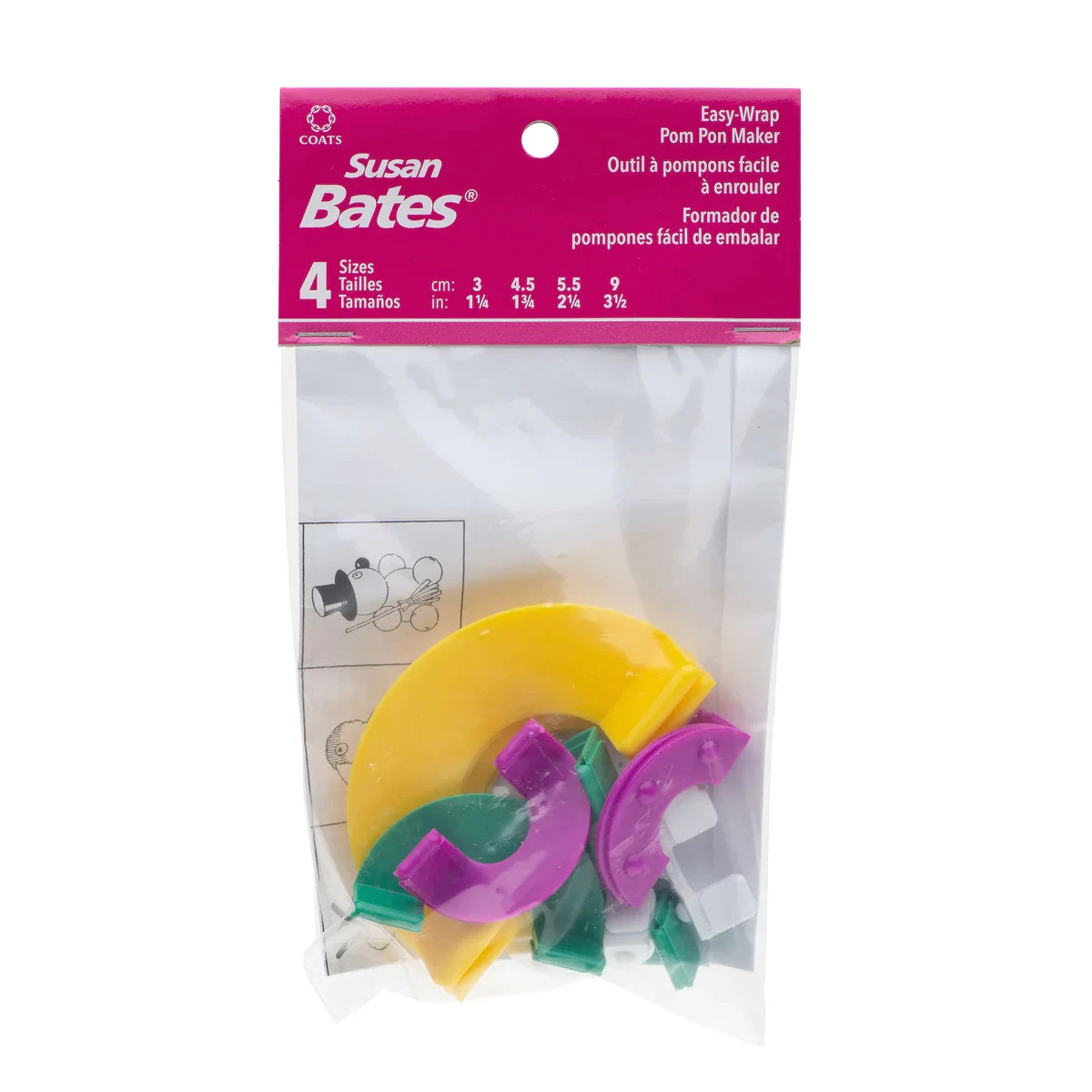 Susan Bates Easy-Wrap Pompom Maker 4 sizes