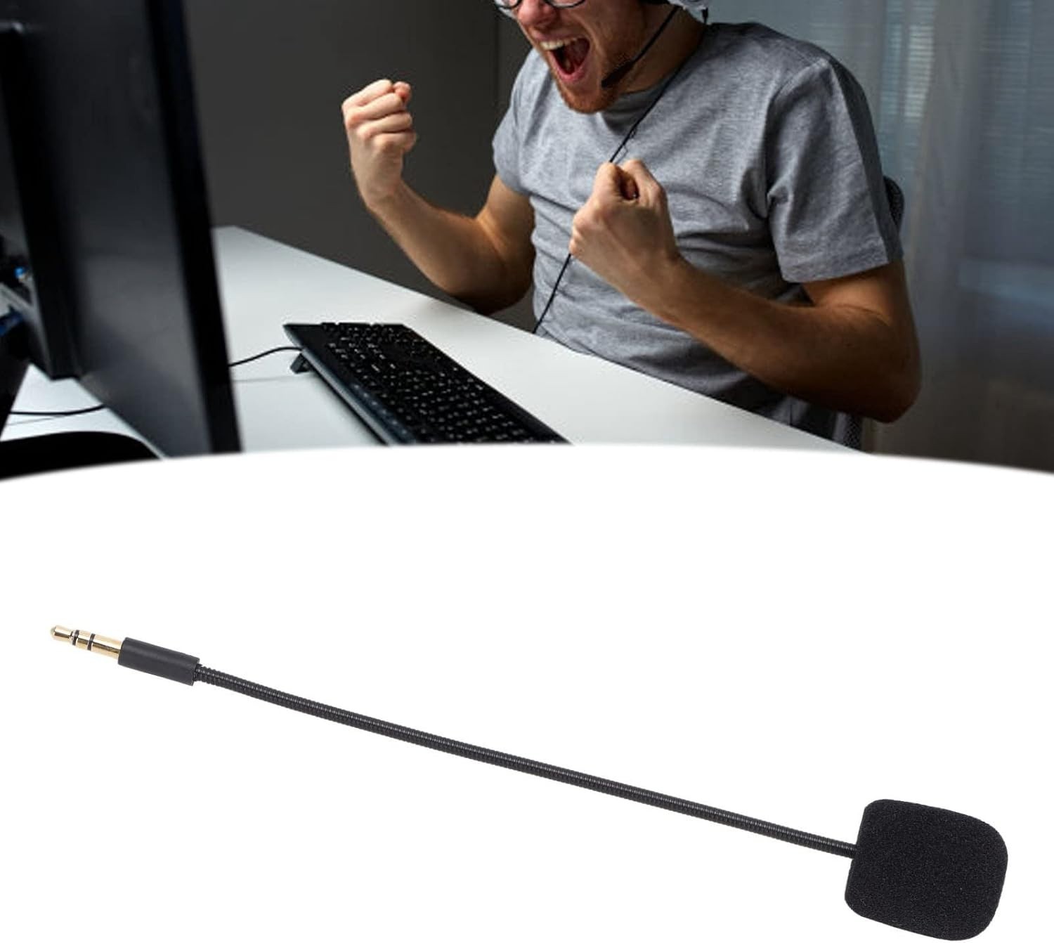 Universal 3.5mm Gaming Microphone - Clear Audio for Headsets and Controllers