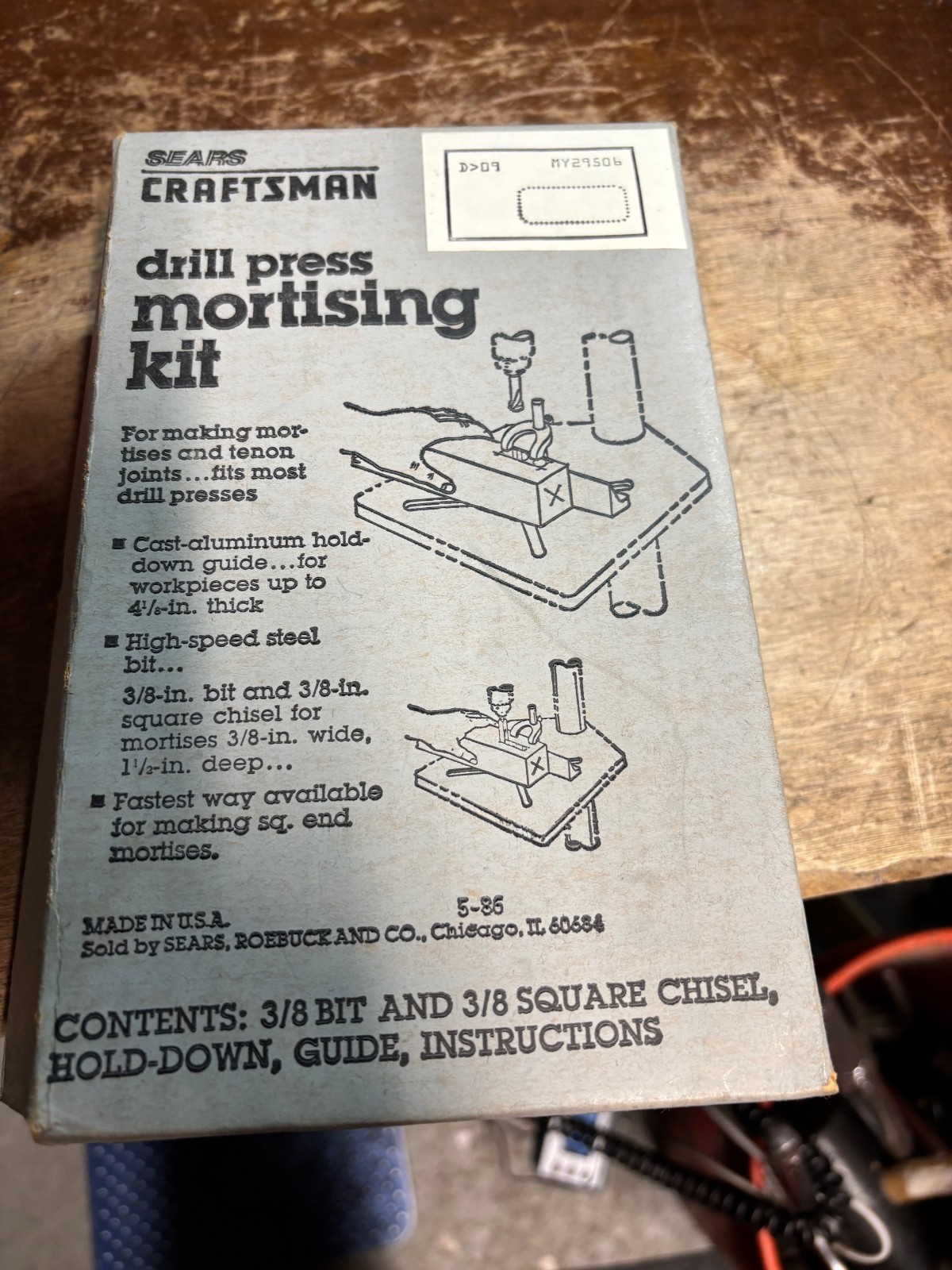 VTG Sears Craftsman Drill Press Mortising Kit 29506 • Made In USA • Open Box NOS
