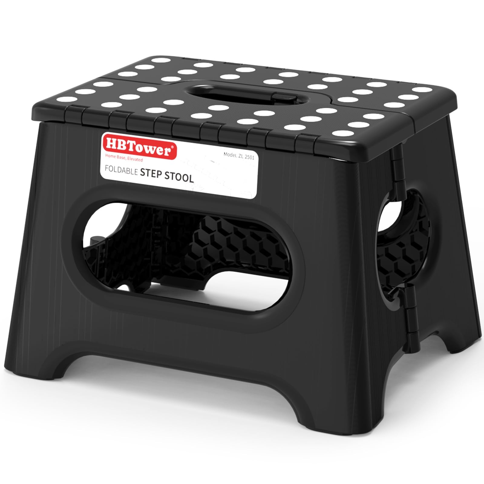 Folding Step Stool 9 Inch - Holds 600 lb, Non-Slip Surface & Carry Handle - S...
