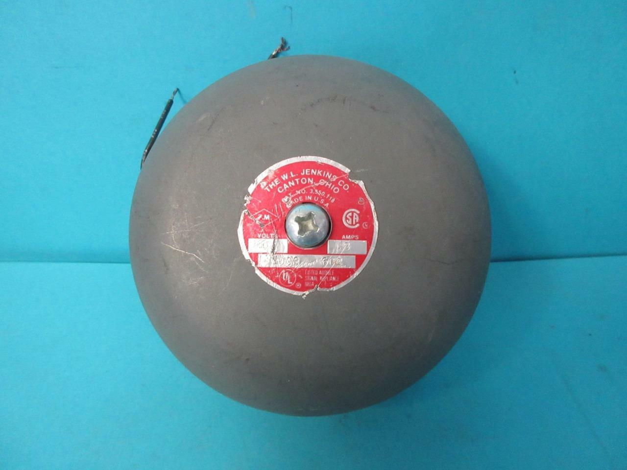 W.L. JENKINS MODEL 1003 600C .8 A 120V ALARM GRAY 6" INCH AUDIBLE SIGNAL 883A