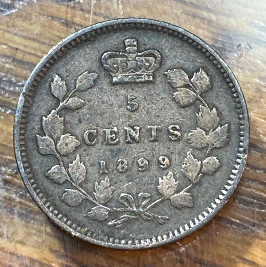 1899 Canada Five Cents Nice Original Choice VF KM-2 CHRC