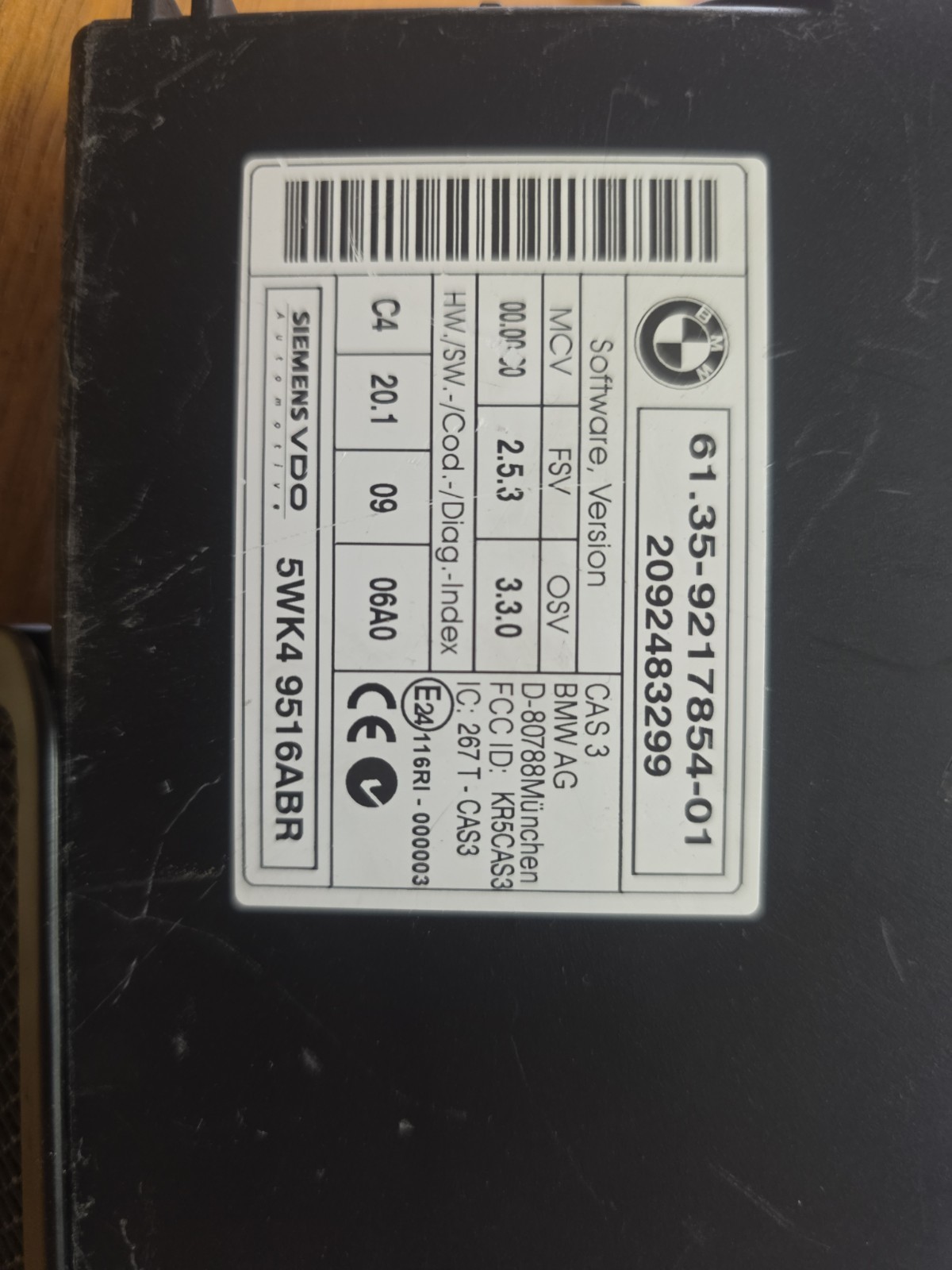 BMW CAS3 Module 6943814 OEM Immobilizer – E90 E60 X5 5DK
