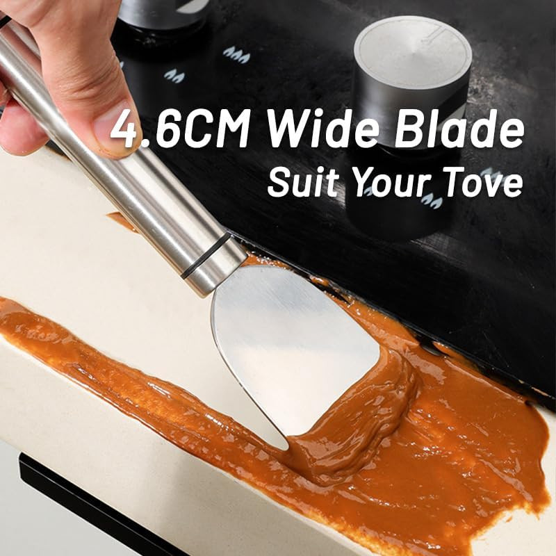 2× Stainless Steel Spatula Multi-Purpose Scraper Kitchen Cleaning Tools Spatula